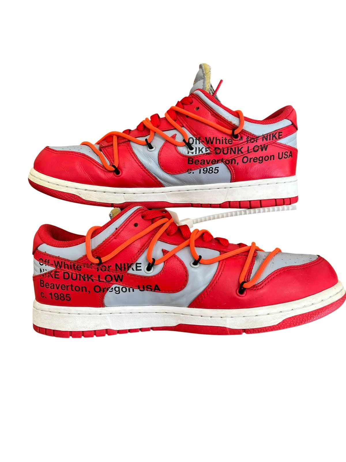Nike × Off-White Off-White Nike Dunk Low University Red Size US 9 / EU 42 - 3 Thumbnail