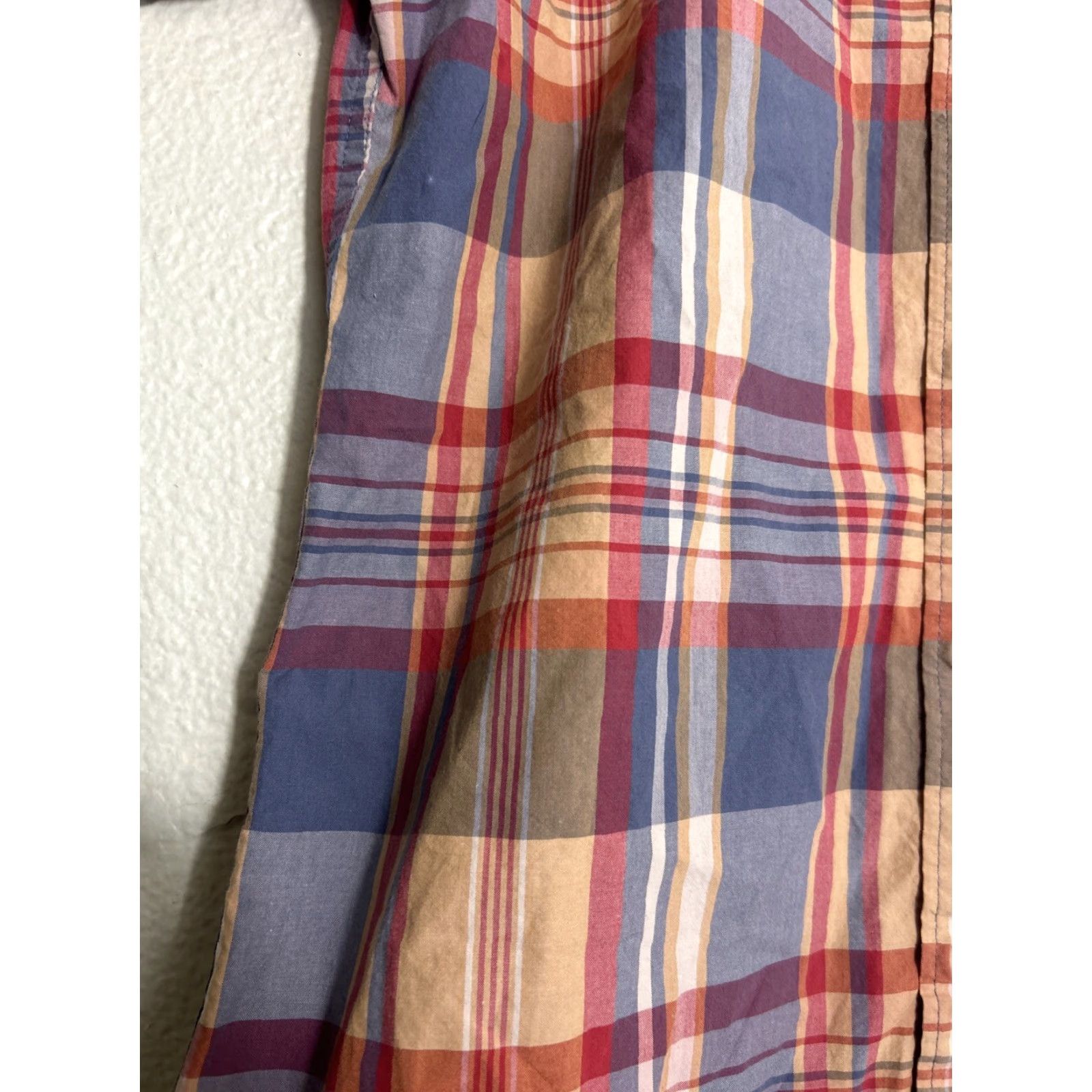J.Crew J. Crew Mens Medium Slim Fit Short Sleeve Button-Down Plaid Shirt Red Orange Size US M / EU 48-50 / 2 - 6 Thumbnail