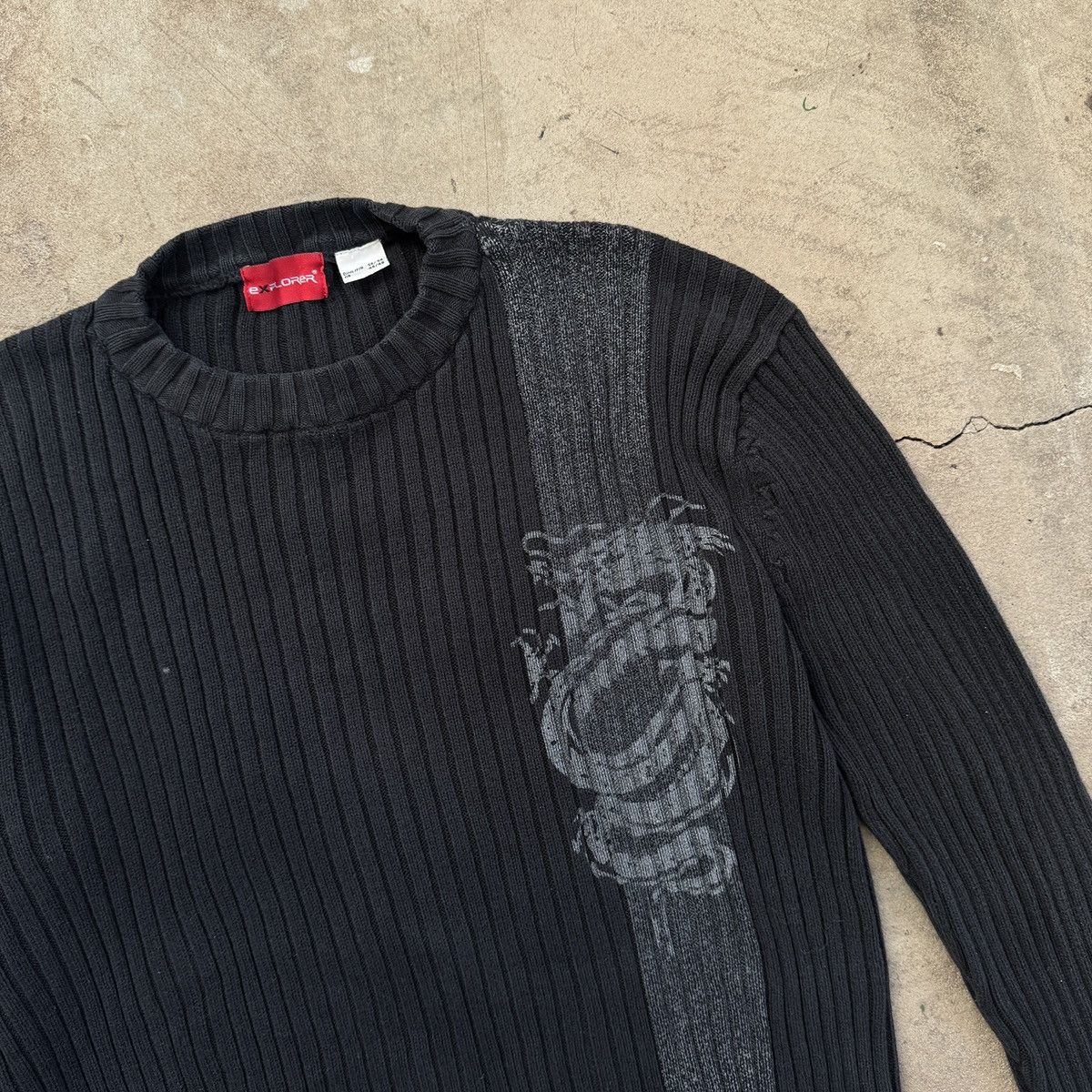 20471120 Vintage Japanese Dragon Knit Sweater Size US L / EU 52-54 / 3 - 2 Thumbnail