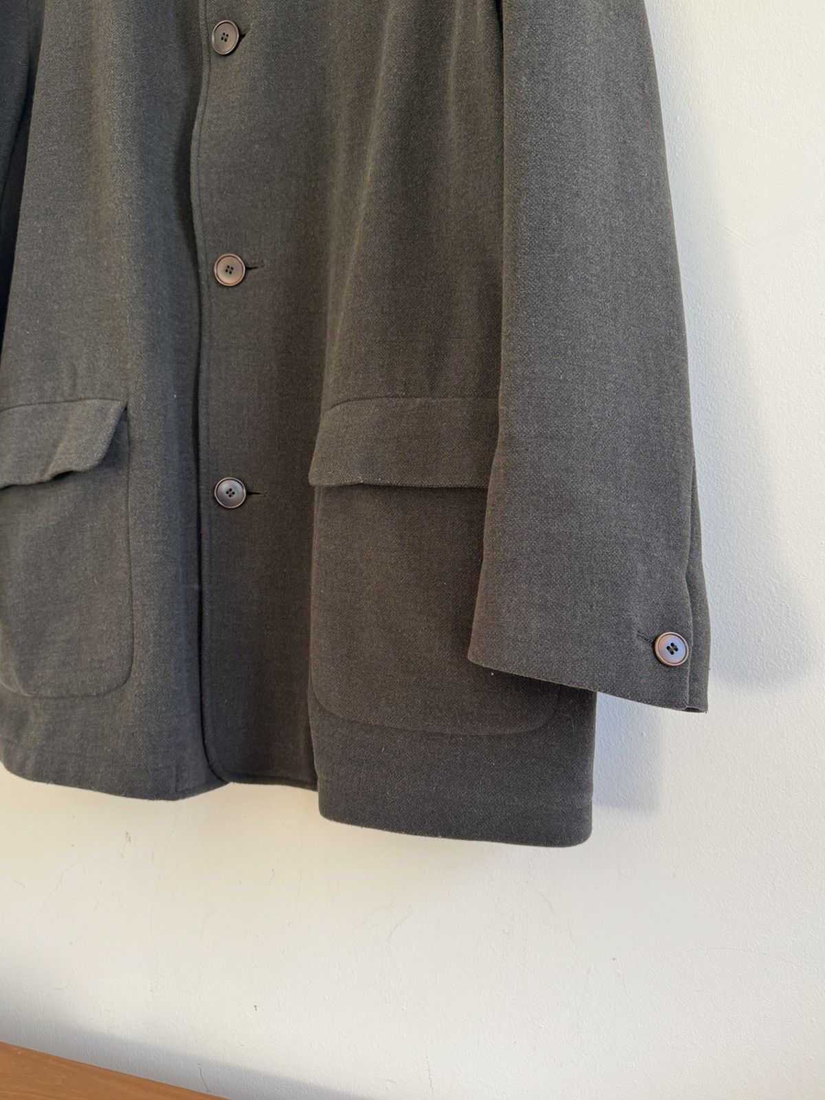 Barneys New York Overcoat Olive Brown Germany Polyester Car Coat Size US L / EU 52-54 / 3 - 4 Thumbnail
