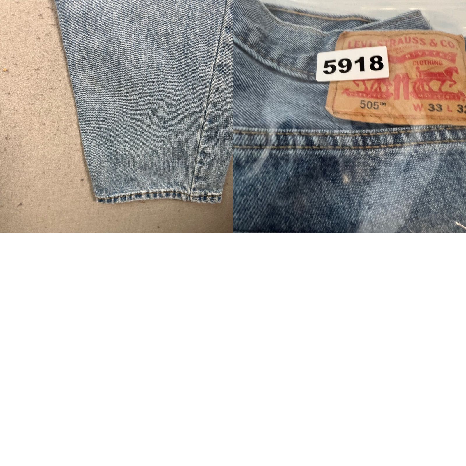 Levi's Levi's 505 Jeans Mens 33 x 30 Blue Light Denim Straight Regular Cotton USA Jeans Size US 33 - 9 Thumbnail