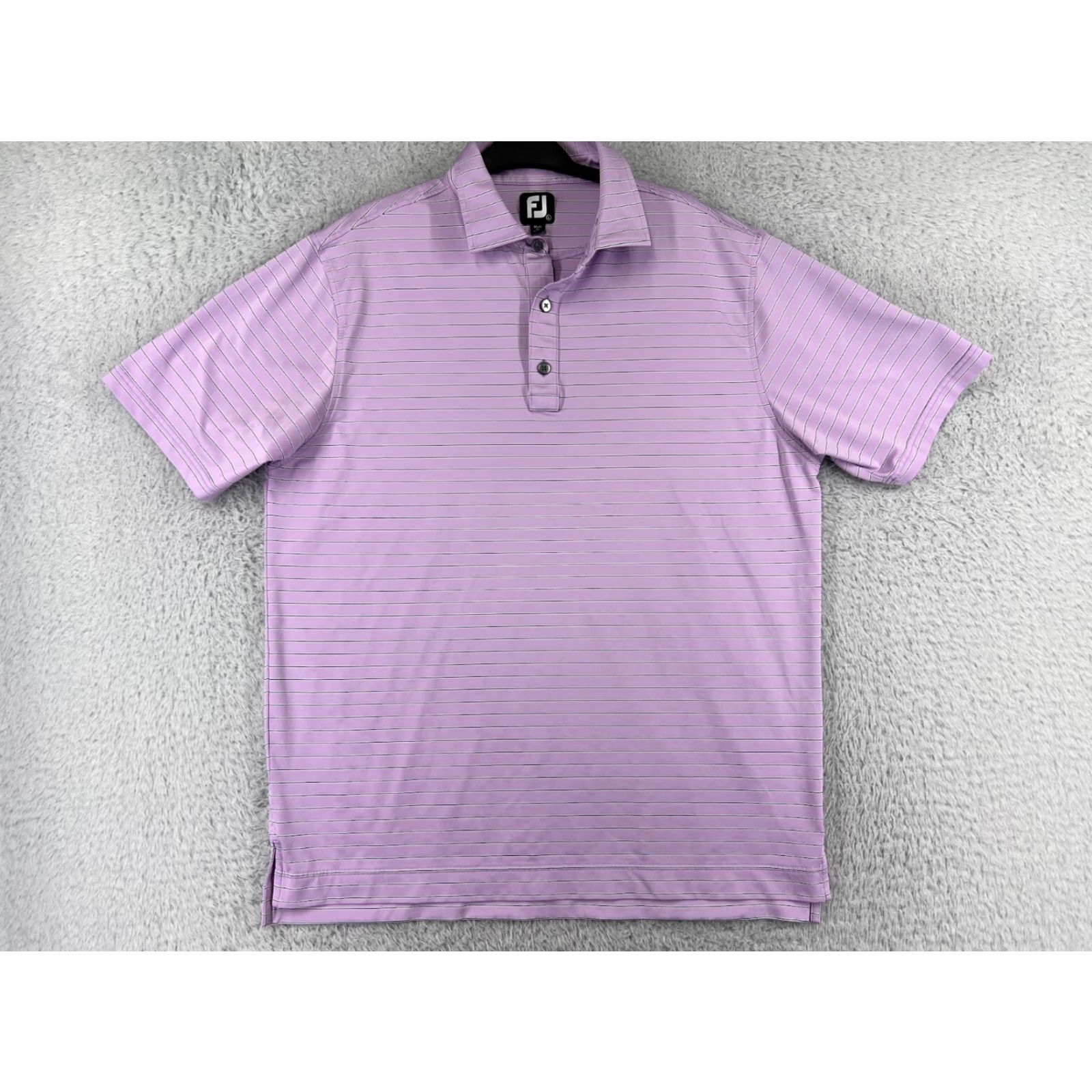 Footjoy FootJoy Polo Shirt Mens Large Purple Black Stripe Golf Lightweight Poly Shirt Size US L / EU 52-54 / 3 - 2 Thumbnail