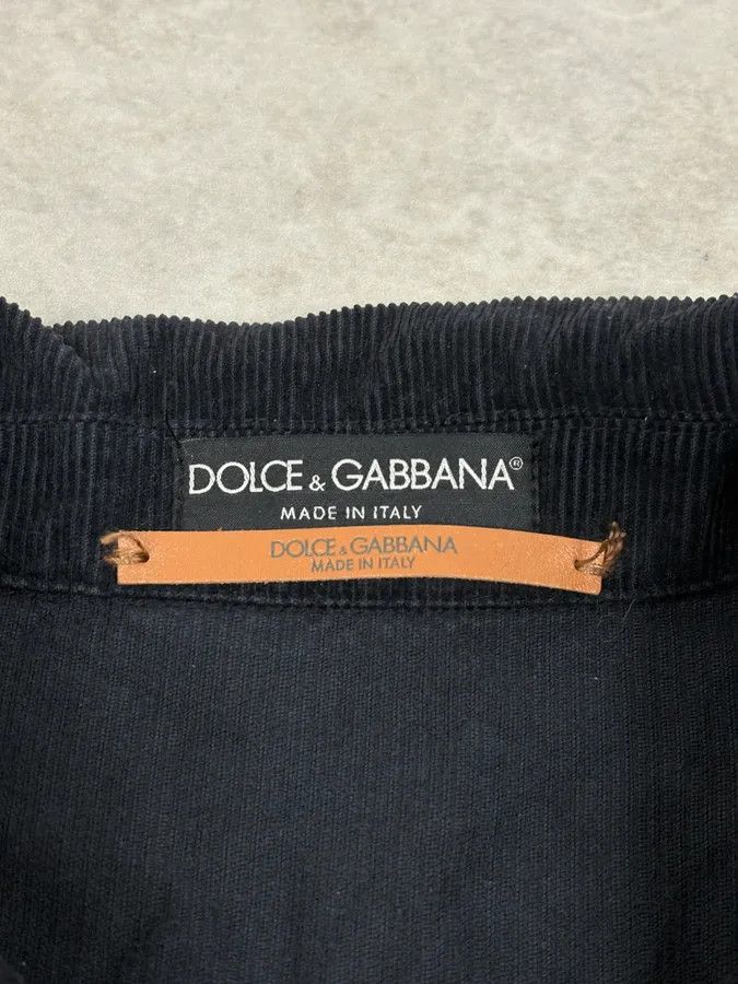 Dolce & Gabbana 2000s Dolce & Gabbana Navy Cordurroy Jacket Size US L / EU 52-54 / 3 - 12 Thumbnail