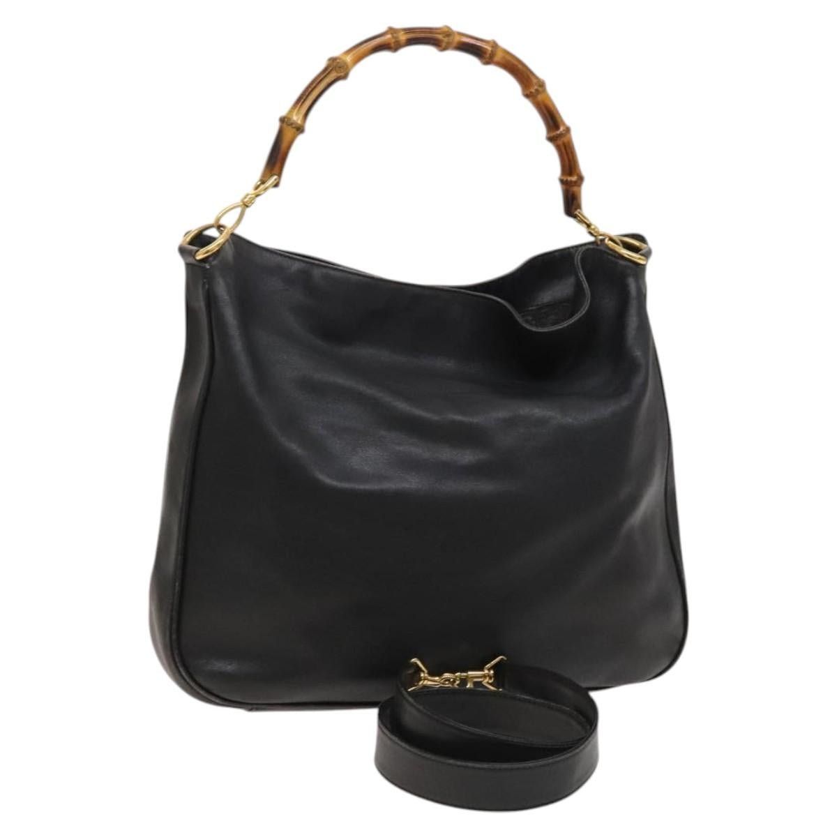 Gucci GUCCI Bamboo Shoulder Bag Leather Black Gold 001 1014 1577 0 Size ONE SIZE - 1 Thumbnail
