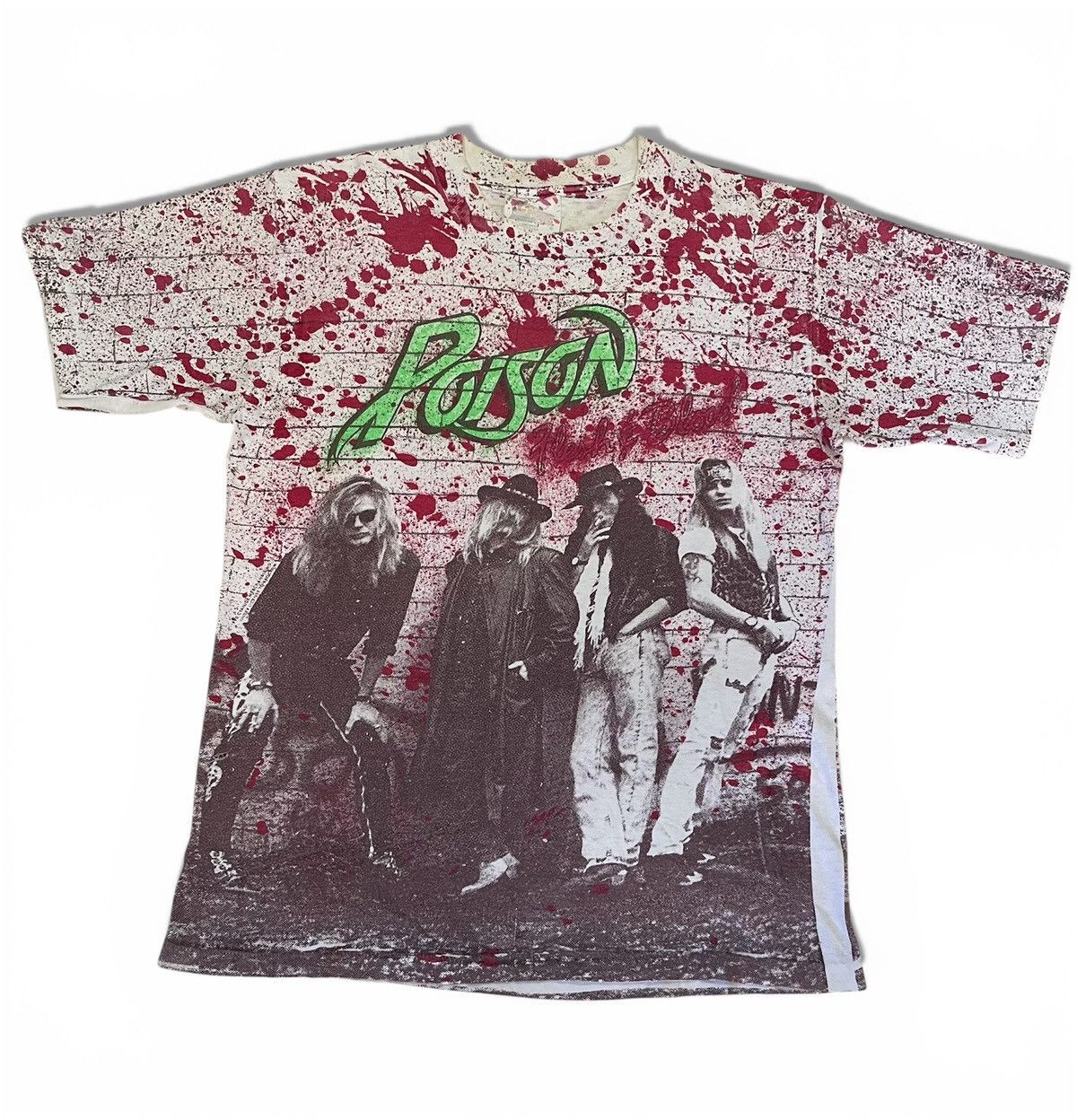 Band Tees VINTAGE 1990 POISON BAND FULL PRINT T-SHIRT (PINHOLE) Size US L / EU 52-54 / 3 - 1 Thumbnail