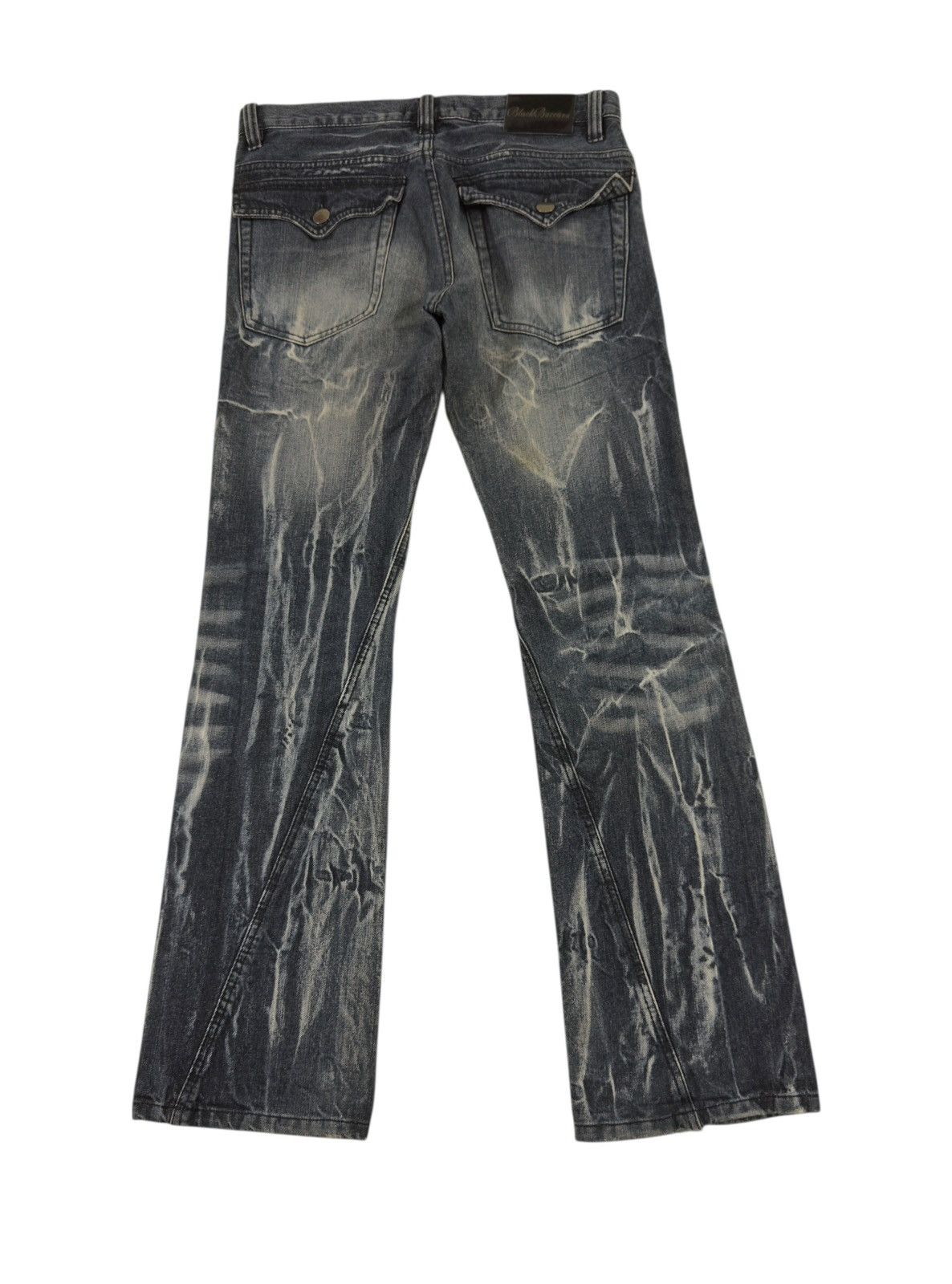 Japanese Brand Black Baccara tornado mart style spiral flare jeans Size US 34 / EU 50 - 3 Thumbnail
