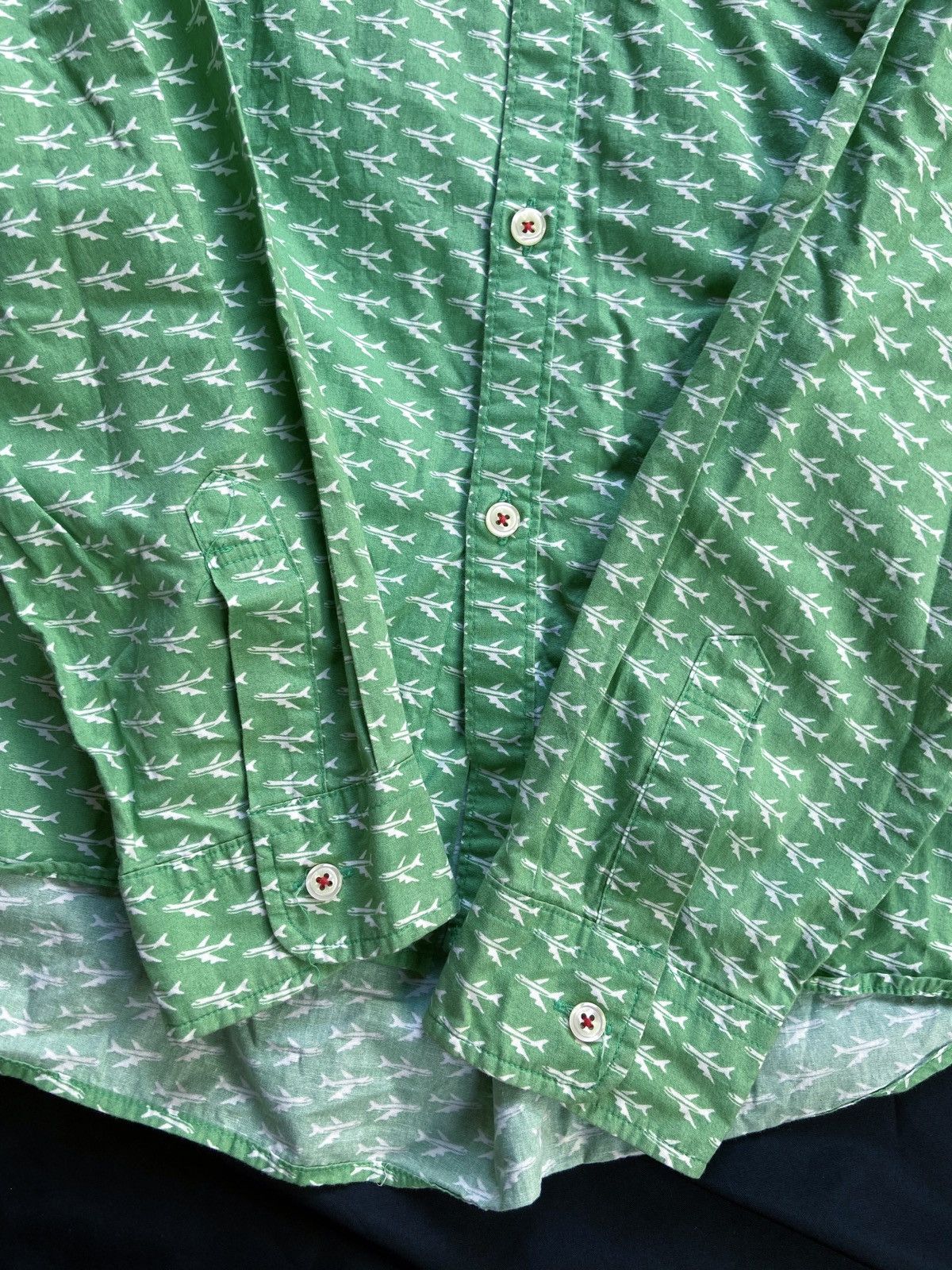 If Six Was Nine JAPANESE THE SHARKEY'S PRINTED PLANES BUTTON DOWN SHIRT Size US M / EU 48-50 / 2 - 9 Thumbnail