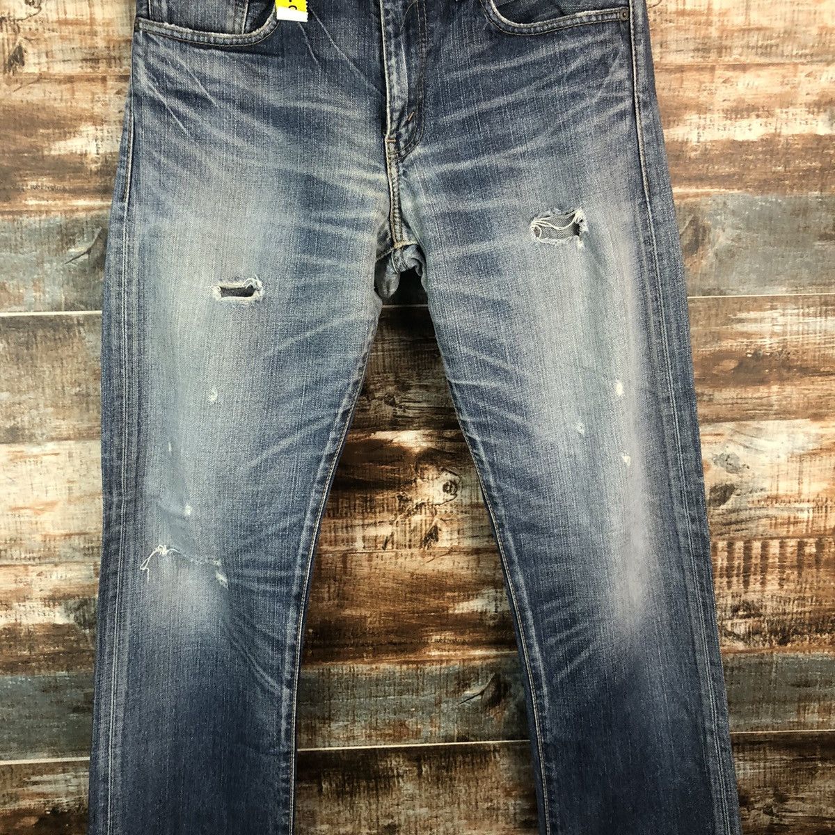 Levi's DL Levis 505 Blue Distressed Denim Pants #C299 Size US 32 / EU 48 - 5 Thumbnail