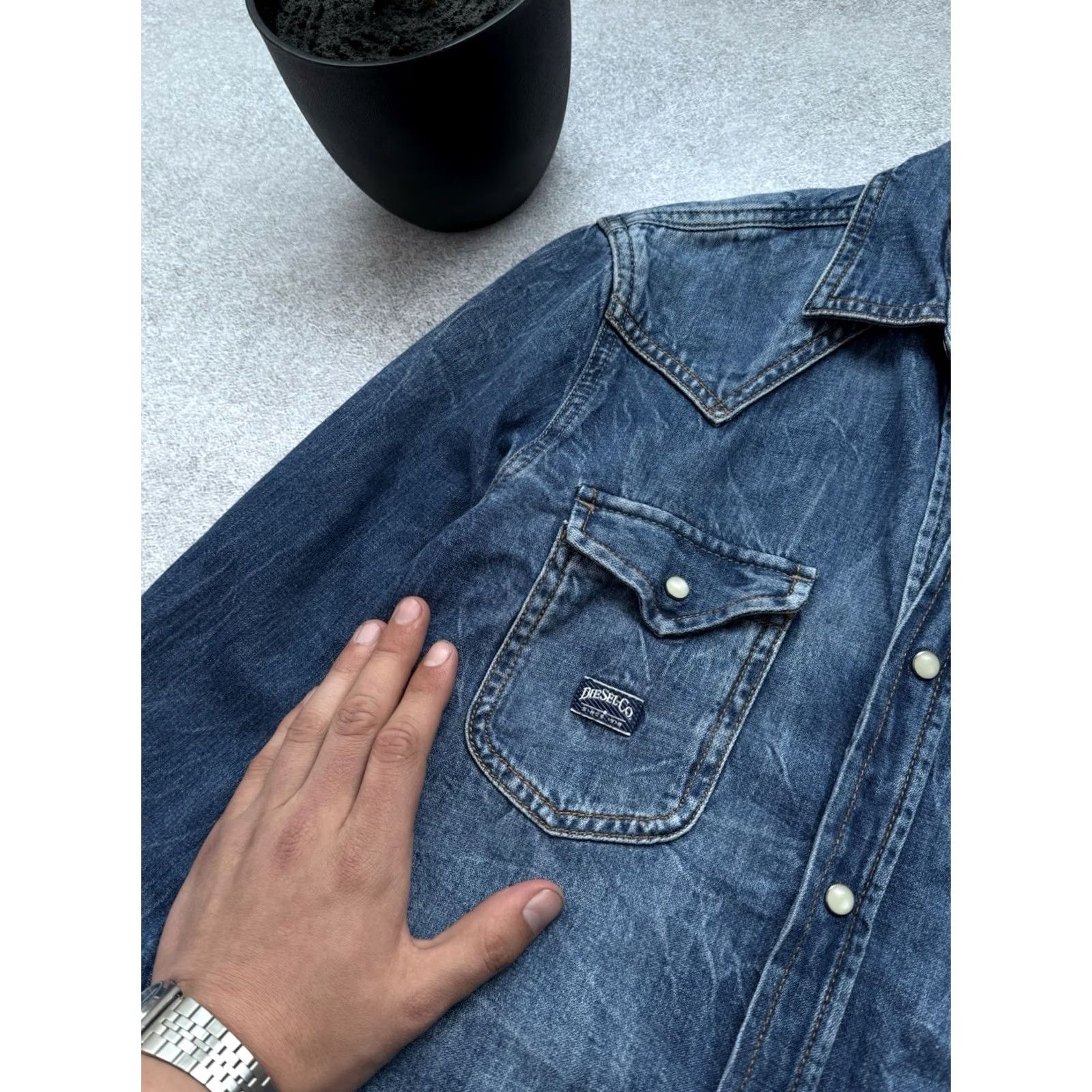 Diesel VINTAGE Diesel Button-Up Shirt Men M Denim Blue 90s Retro Casual Size US M / EU 48-50 / 2 - 4 Thumbnail