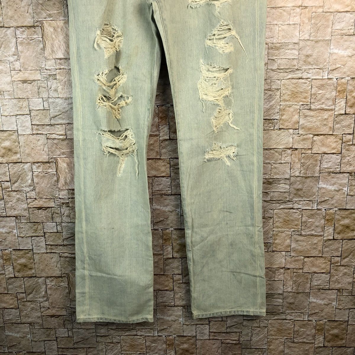 Japanese Brand Heather Bleu Distressed ripped Denim Pants #A976 Size US 31 - 3 Thumbnail