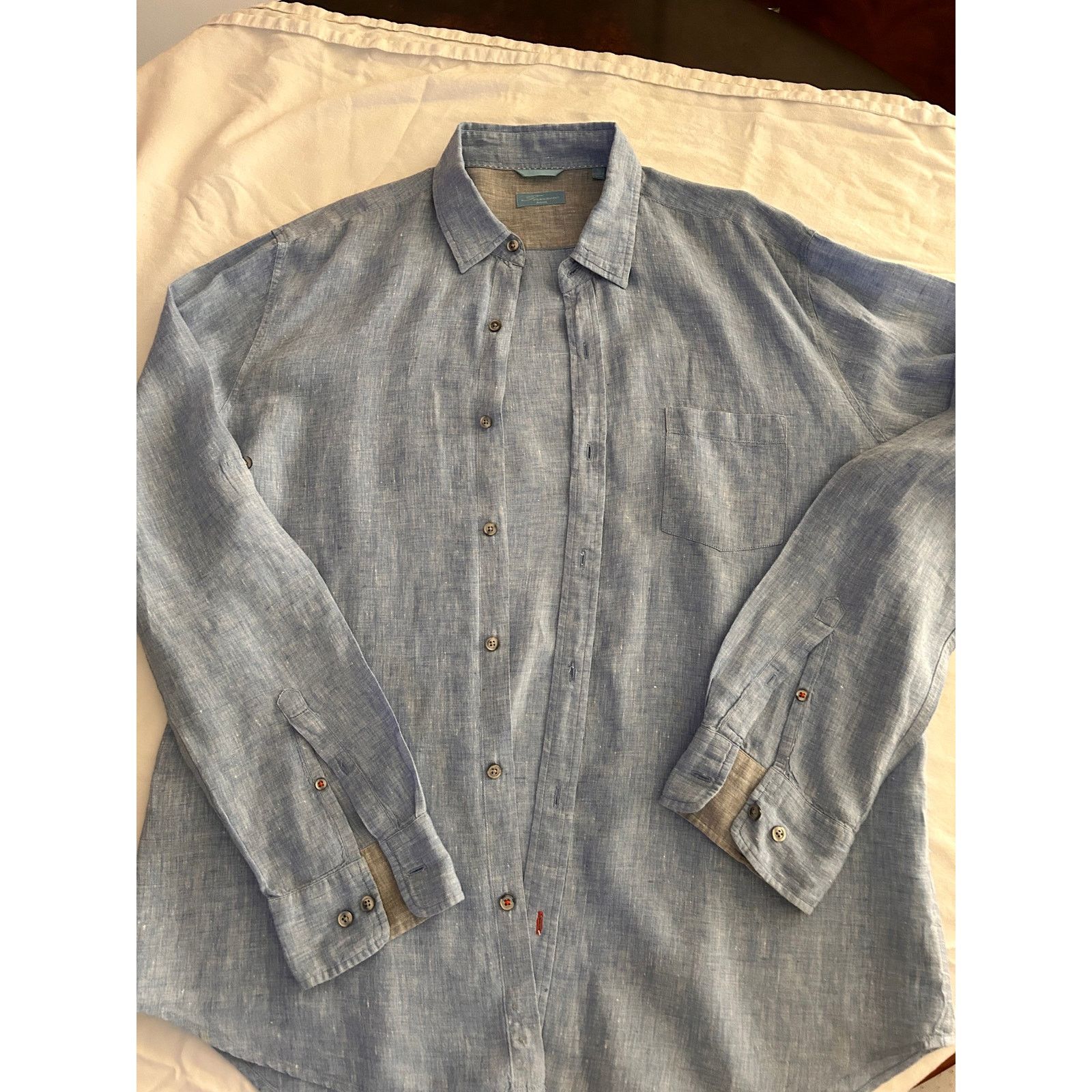 PATRICK ASSARAF Patrick Assaraf Blue linen long sleeve Shirt XL Size US XL / EU 56 / 4 - 3 Thumbnail