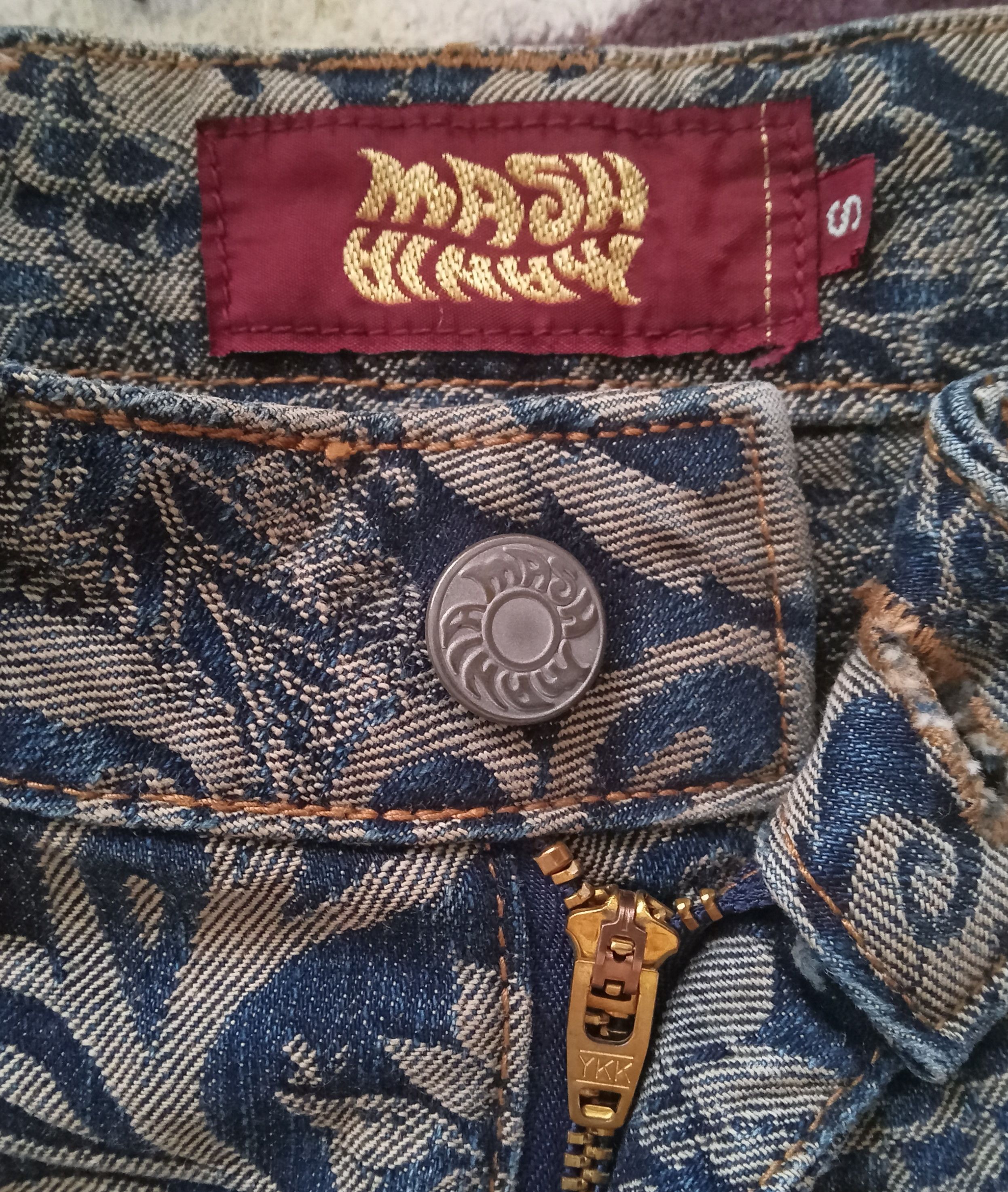 Japanese Brand Mash Mania Rare Peacock Design Flare Jeans Size 28" / US 6 / IT 42 - 8 Thumbnail