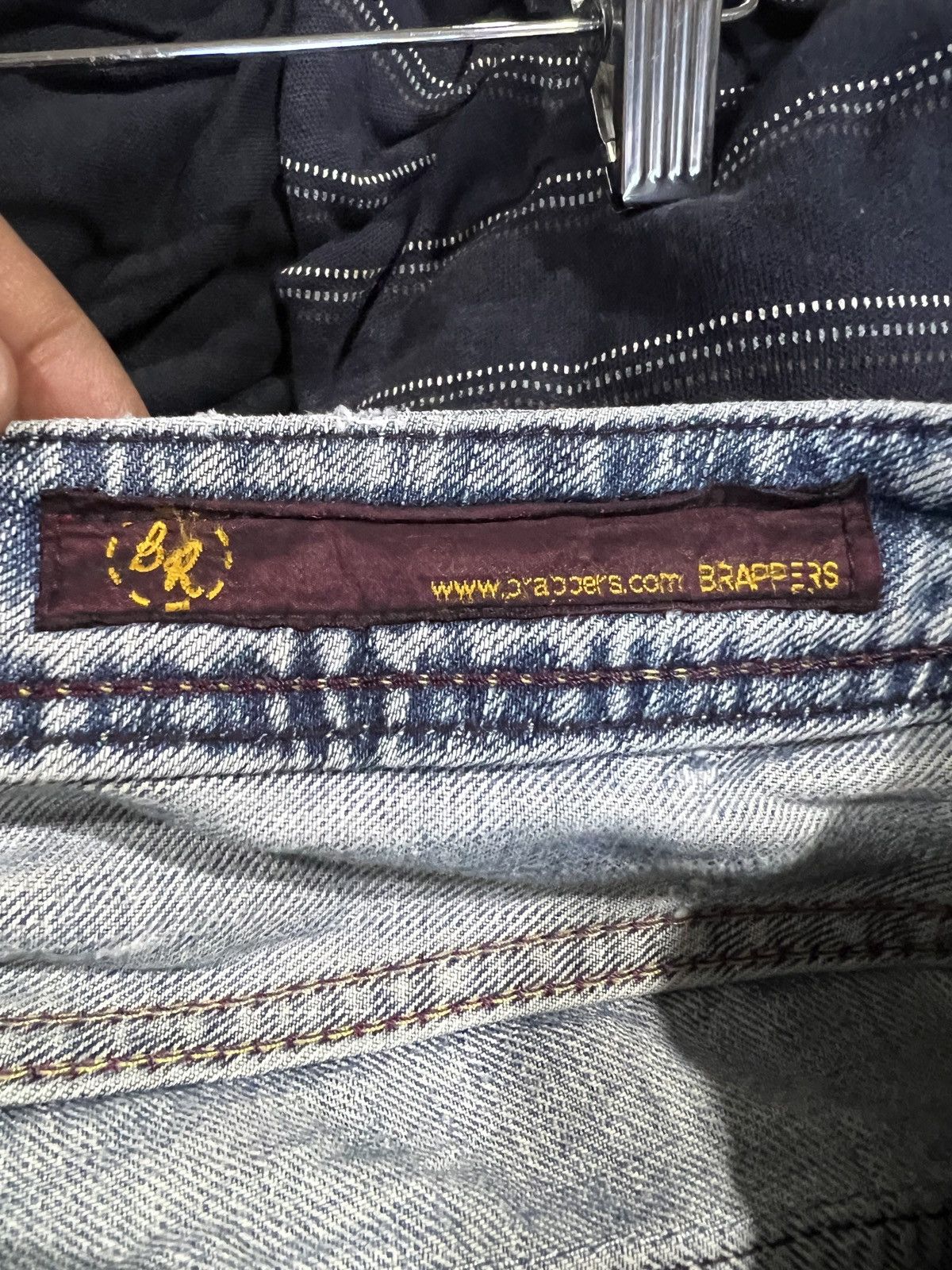Japanese Brand 🔥Brappers Wide Leg Distressed Denim Size 31" - 17 Thumbnail