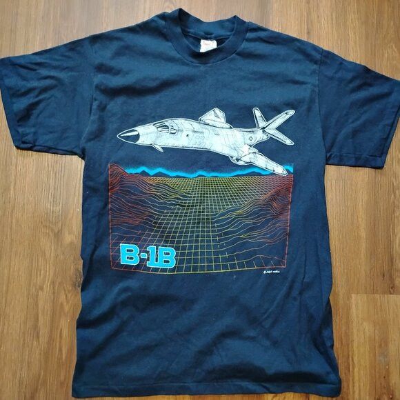 Other Deadstock Vintage Military Aircraft B-1B Jet T-Shirt Size US L / EU 52-54 / 3 - 2 Thumbnail
