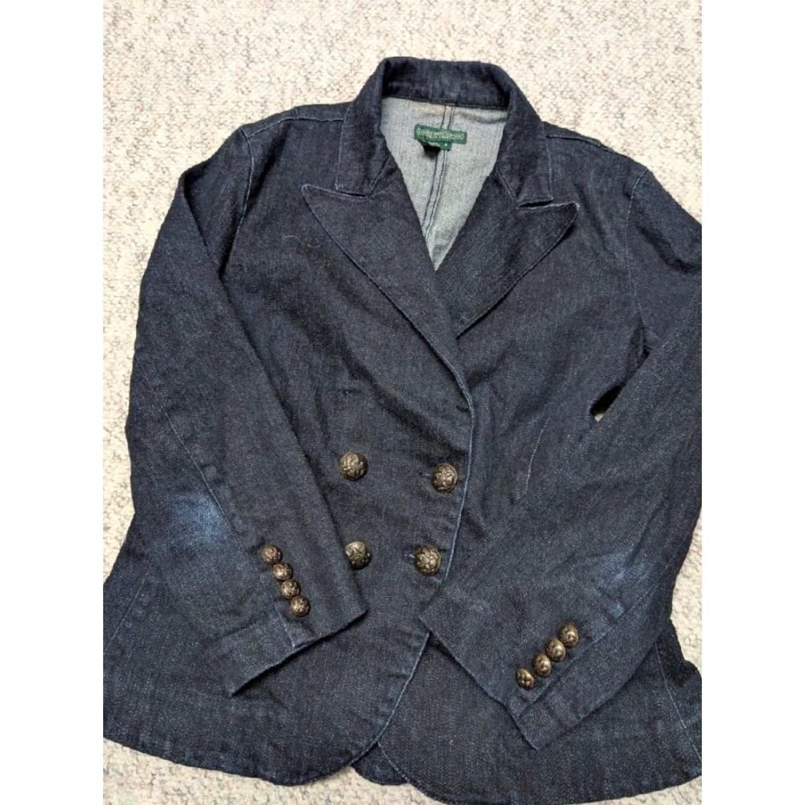 Ralph Lauren VINTAGE Ralph Lauren blazer Denim Women M Denim Blue double breasted Military blazer Military model Size 32" / US 10 / IT 46 - 4 Thumbnail