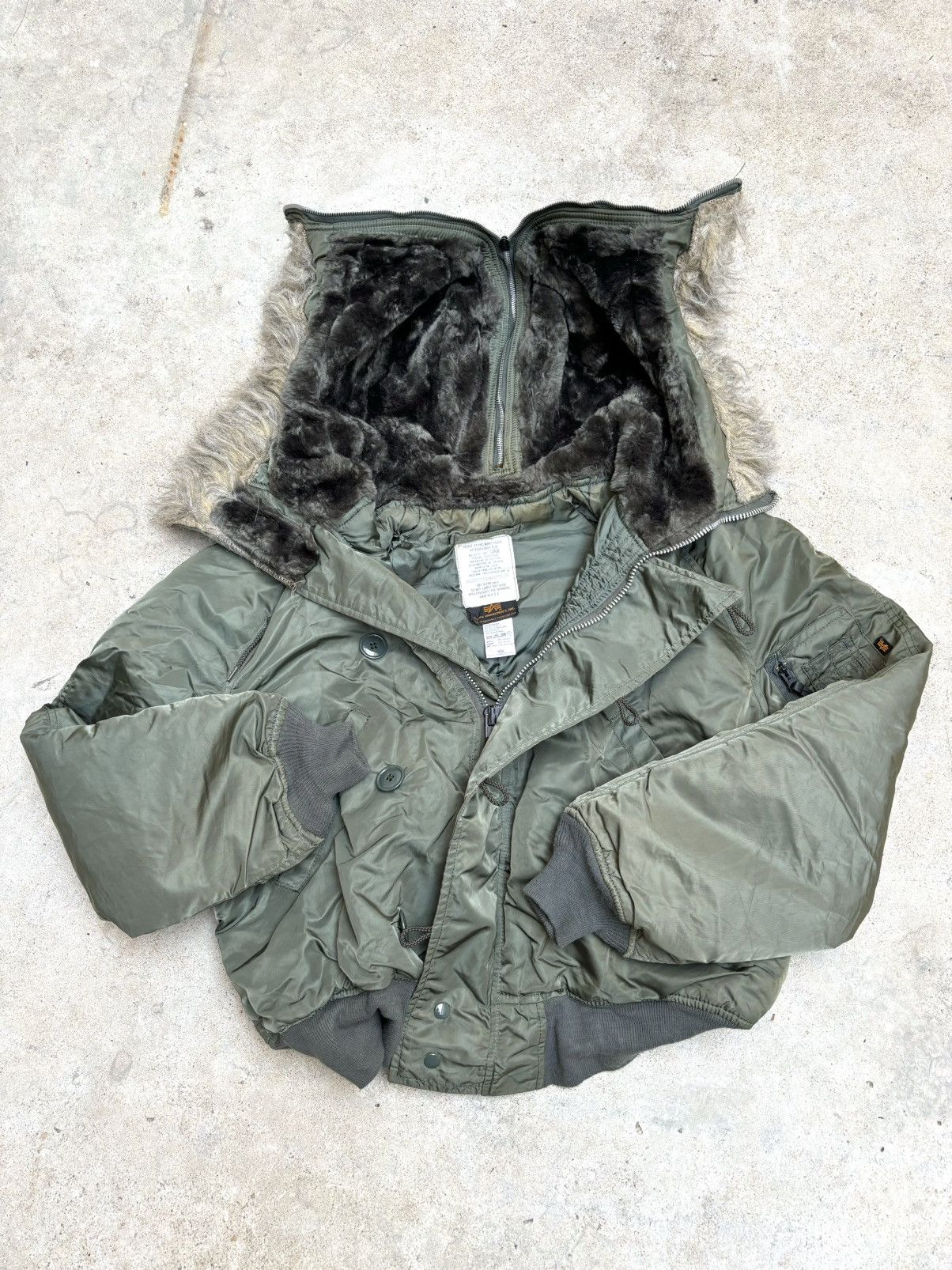 Alpha Industries Vintage N-2B ALPHA Fur Bomber Jacket Green Size US L / EU 52-54 / 3 - 2 Thumbnail