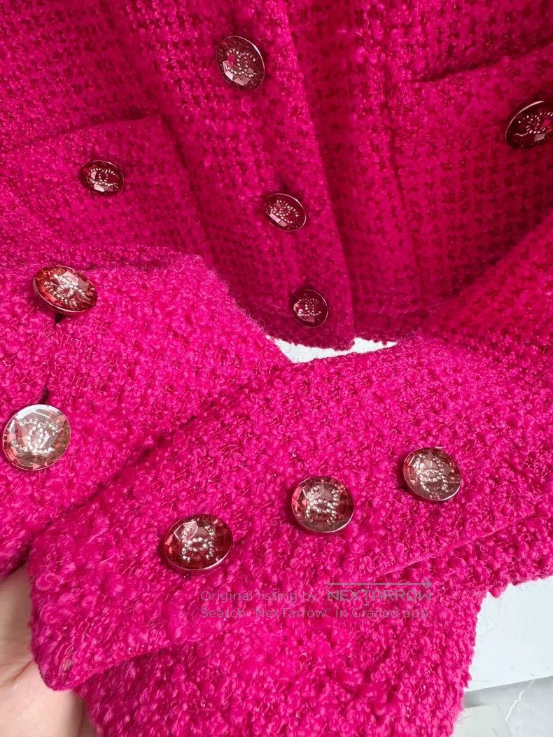 Chanel Chanel 21K rose-red short jacket Size XXS / US 00 / IT 34 - 7 Thumbnail