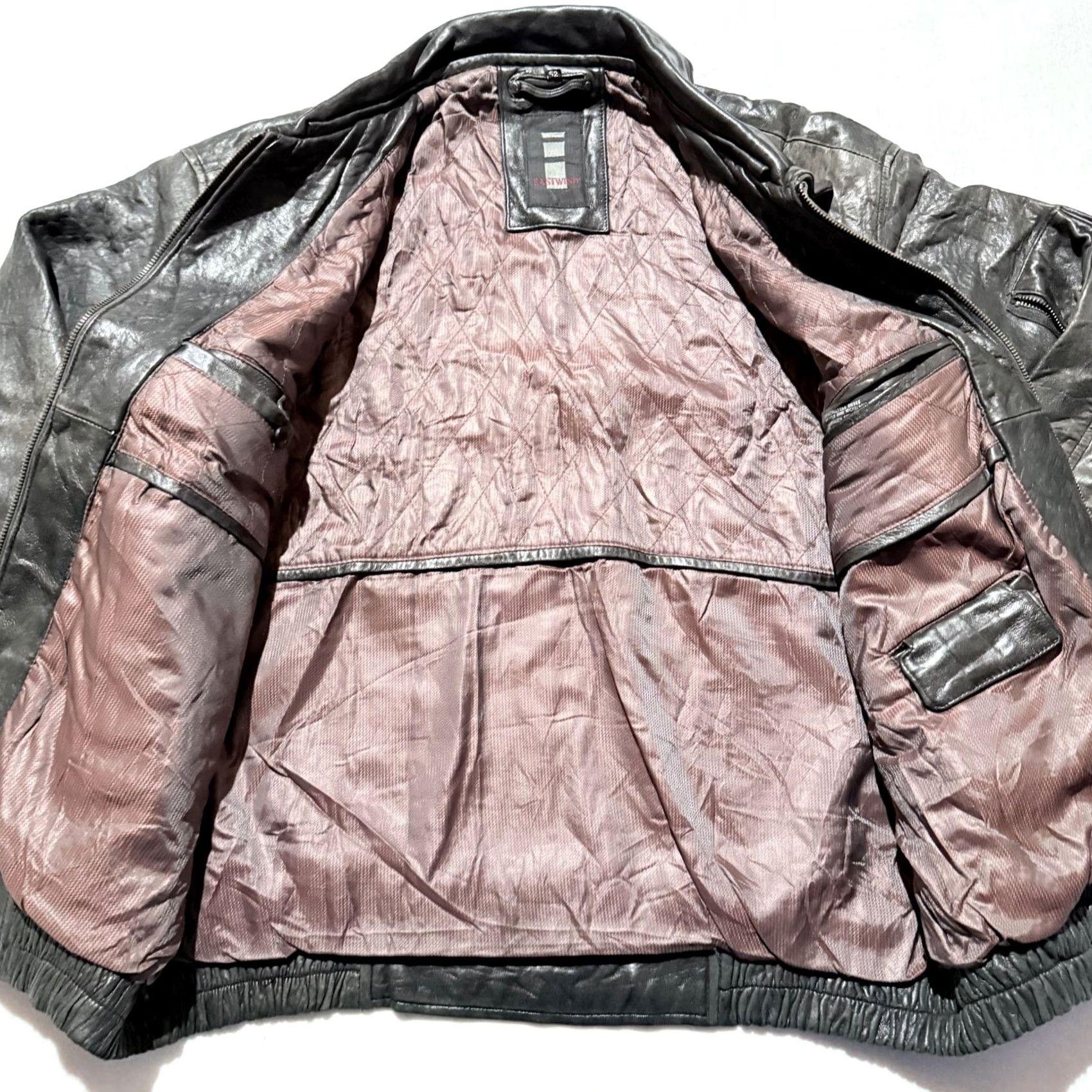 Vintage VINTAGE Eastwind Leather Flight Bomber Jacket Black Retro Zipper Men Size 52 Size US L / EU 52-54 / 3 - 2 Thumbnail