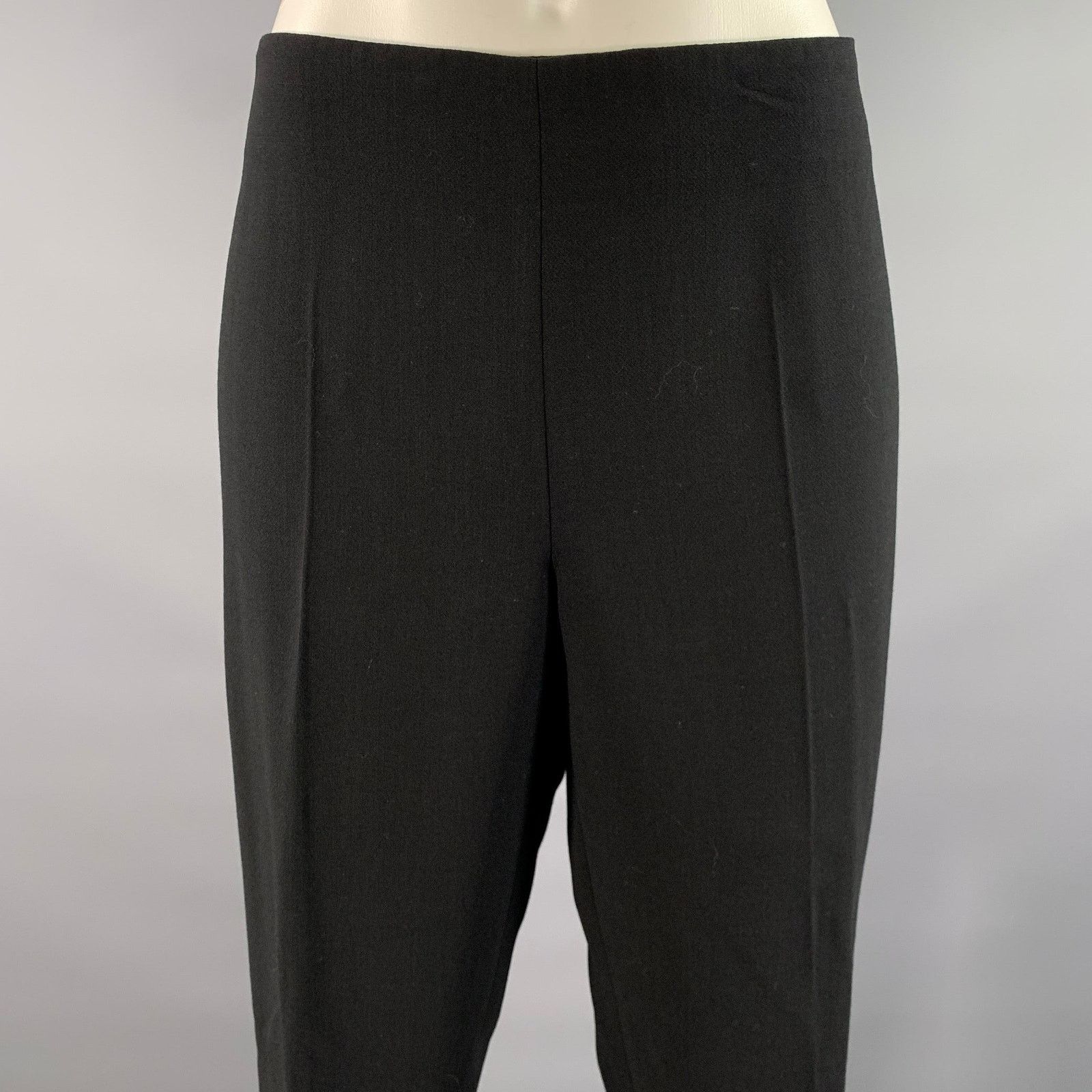 Akris AKRIS Size 10 Black Wool Polyamide Side Zipper Slim Pants Size US 32 / EU 48 - 2 Thumbnail