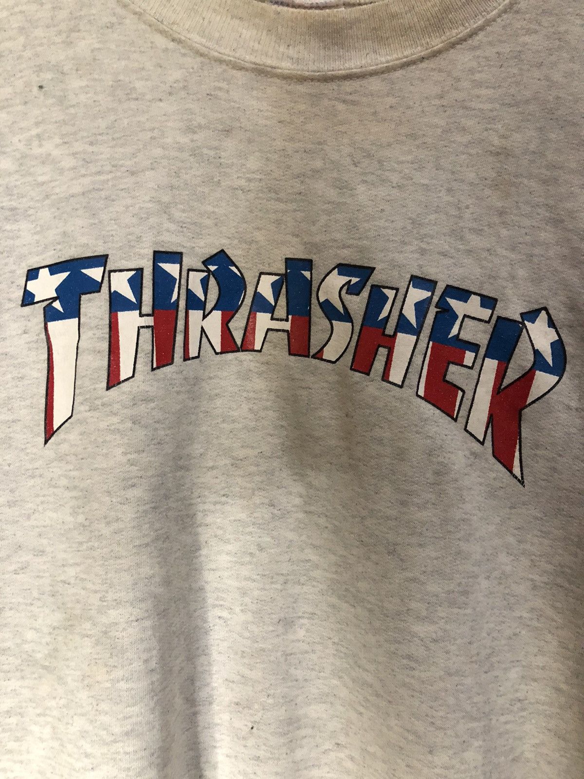 Thrasher × Vintage Vintage 90s Thrasher Magazine American Flag Crewneck Size US M / EU 48-50 / 2 - 4 Thumbnail