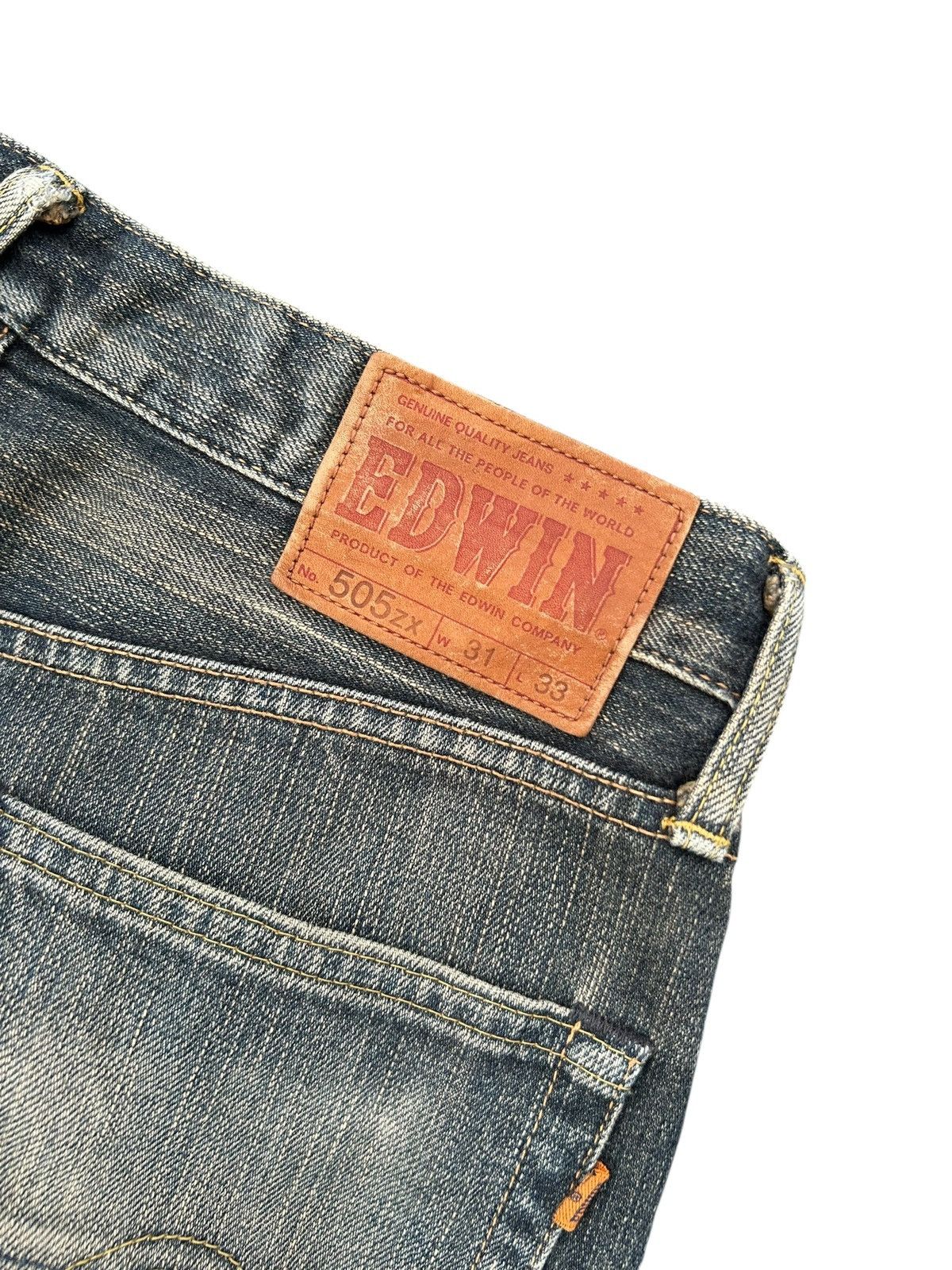 Japanese Brand × Kapital × Vintage Vintage Edwin Selvedge Distressed Denim Jeans Size US 32 / EU 48 - 10 Thumbnail