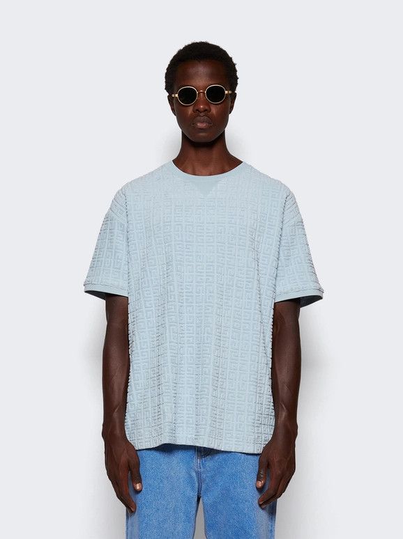 Givenchy o1srvl11e0625 Towelling Short Sleeve T-Shirt in Sky Blue Size US L / EU 52-54 / 3 - 3 Thumbnail