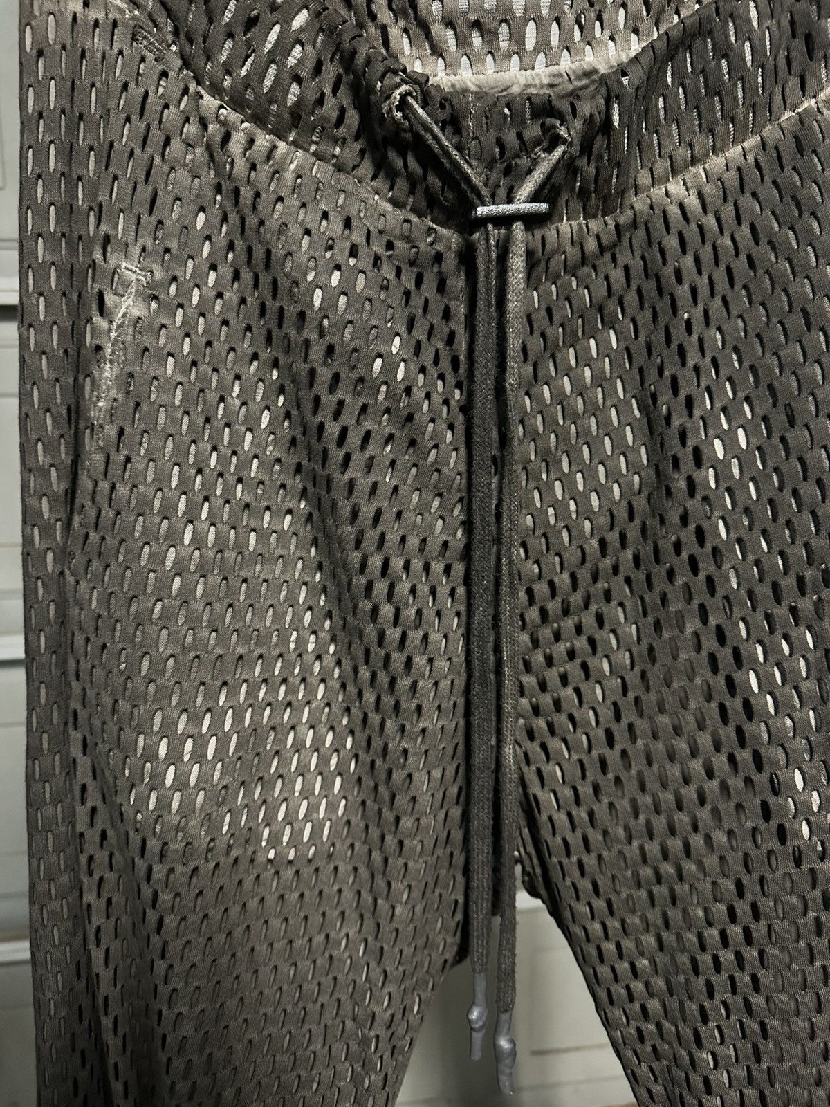 Boris Bidjan Saberi Boris Dark Green Object Dyed Perforated Lounge Pants Size US 32 / EU 48 - 3 Thumbnail
