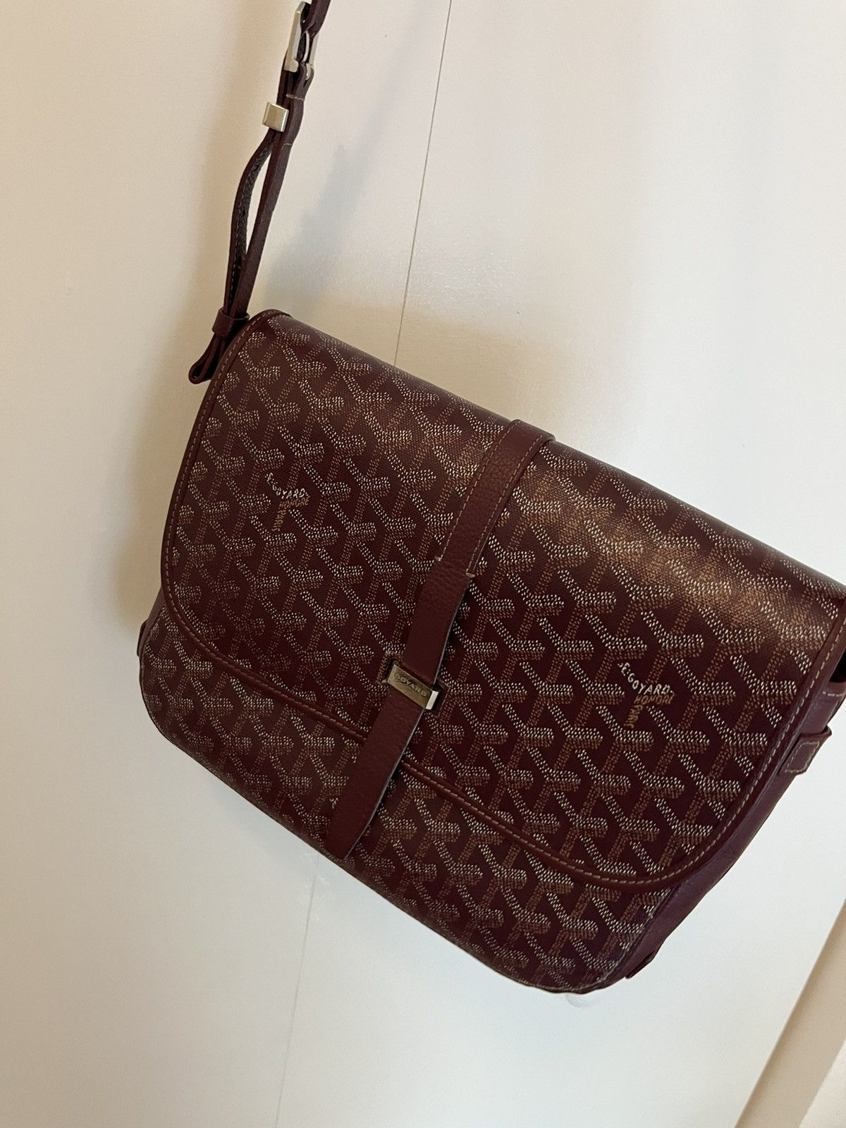 Goyard GOYARD BELVEDERE MESSENGER PM BAG BURGUNDY CANVAS Size ONE SIZE - 3 Thumbnail