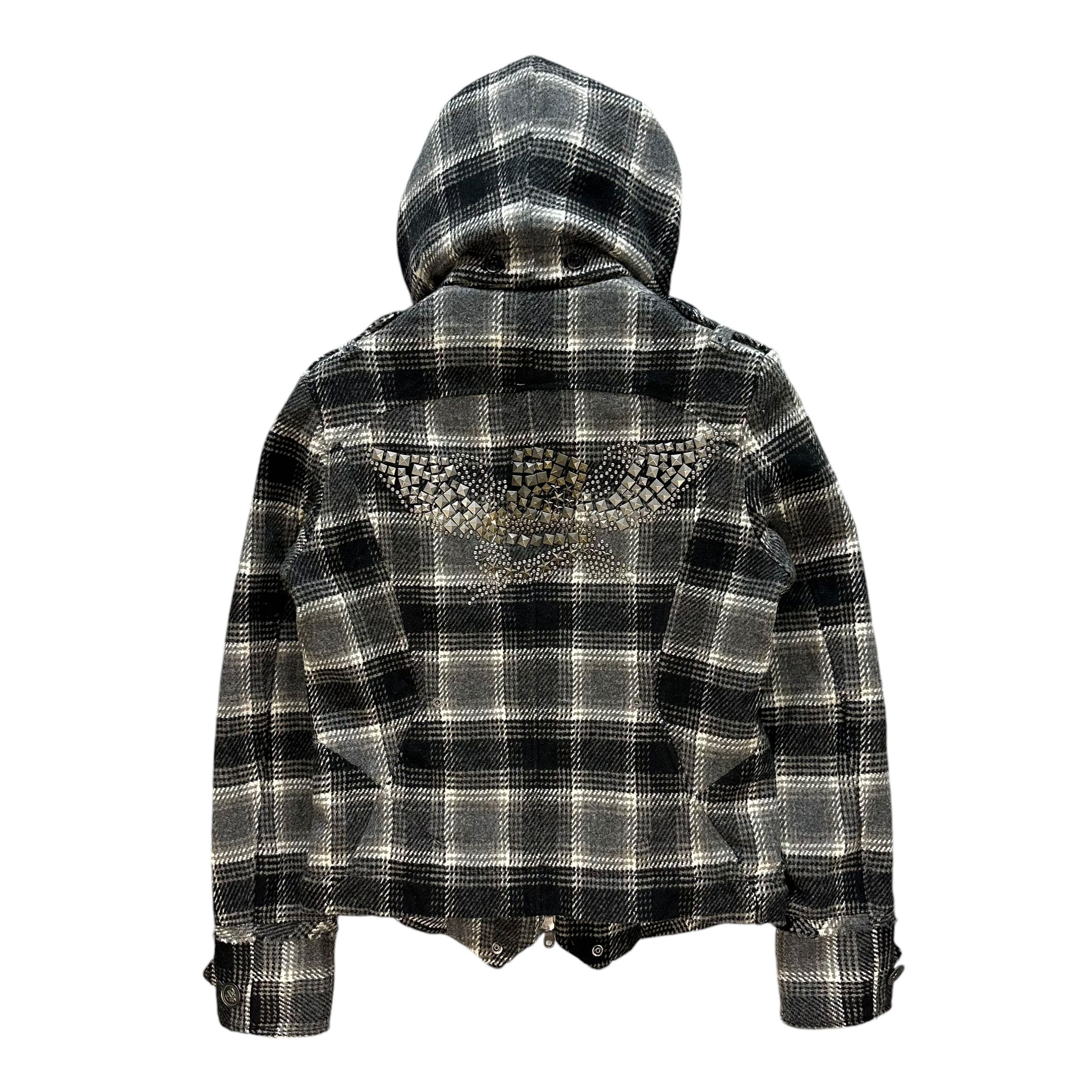 PPFM PPFM Studded Logo Fur Hoodie Tartan Crop Jacket #A54-1246 Size US S / EU 44-46 / 1 - 17 Thumbnail