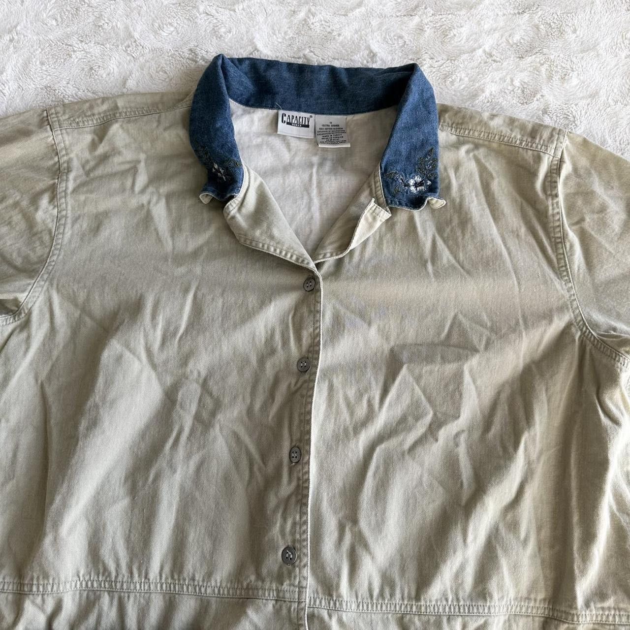Other Vintage Chore Coat Jacket Womens 1X Beige Barn Denim Collar Size XL / US 12-14 / IT 48-50 - 3 Thumbnail