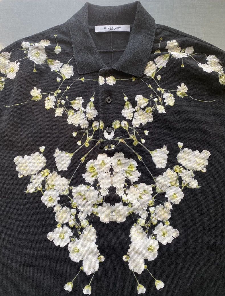 Givenchy Givenchy Floral Printed Black Short Sleeve Polo Size US XS / EU 42 / 0 - 5 Thumbnail