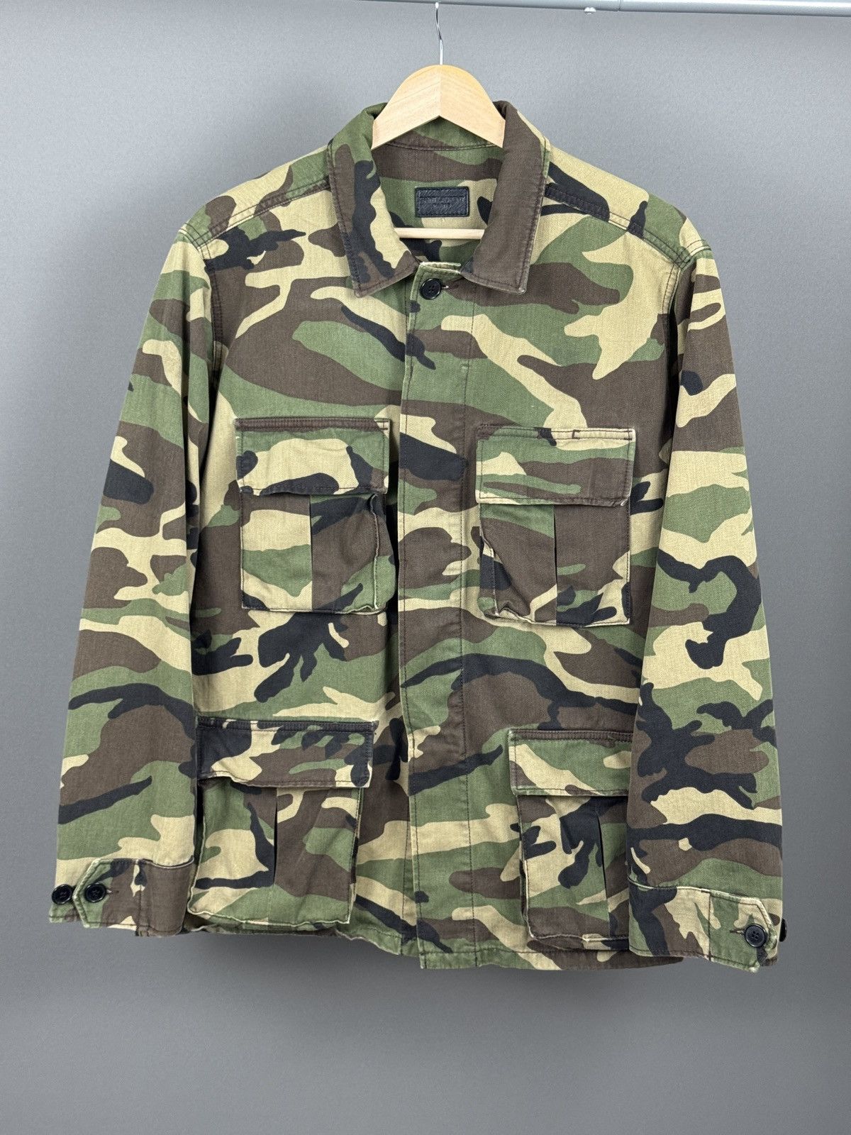 Saint Laurent Paris Multi Pocket Military Camo Jacket