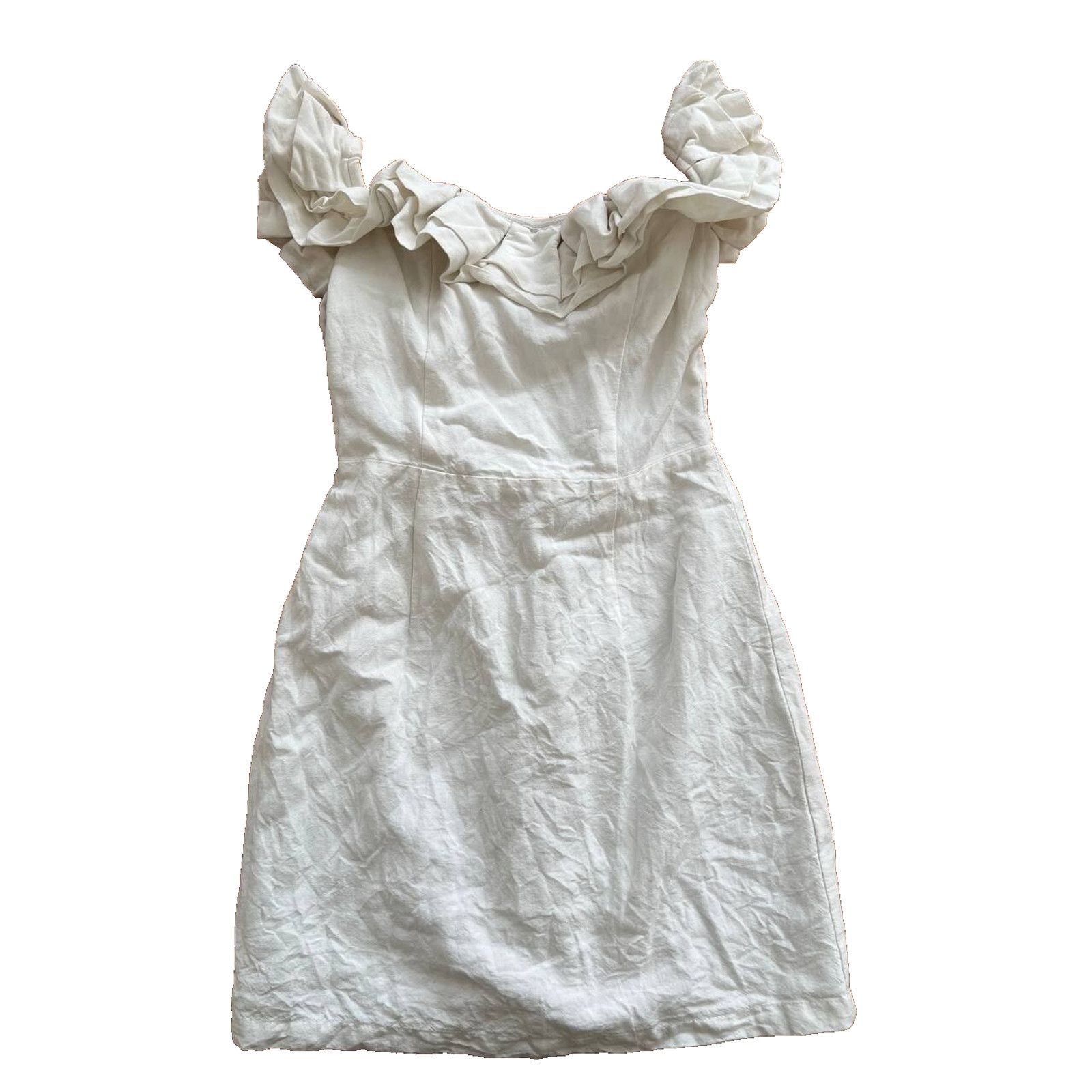 ByTheR By the way white ruffle off the shoulder dress XXS A000934 Size XXS / US 00 / IT 34 - 4 Thumbnail