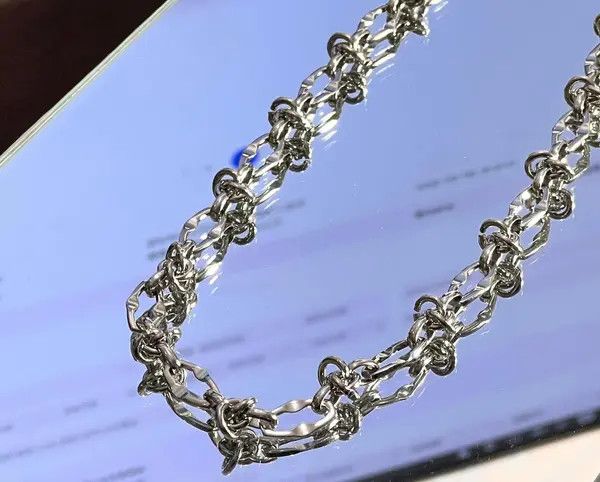 Jewelry Silver Chain Link Men's Necklace, Modern Men's Jewelry Size ONE SIZE - 3 Thumbnail