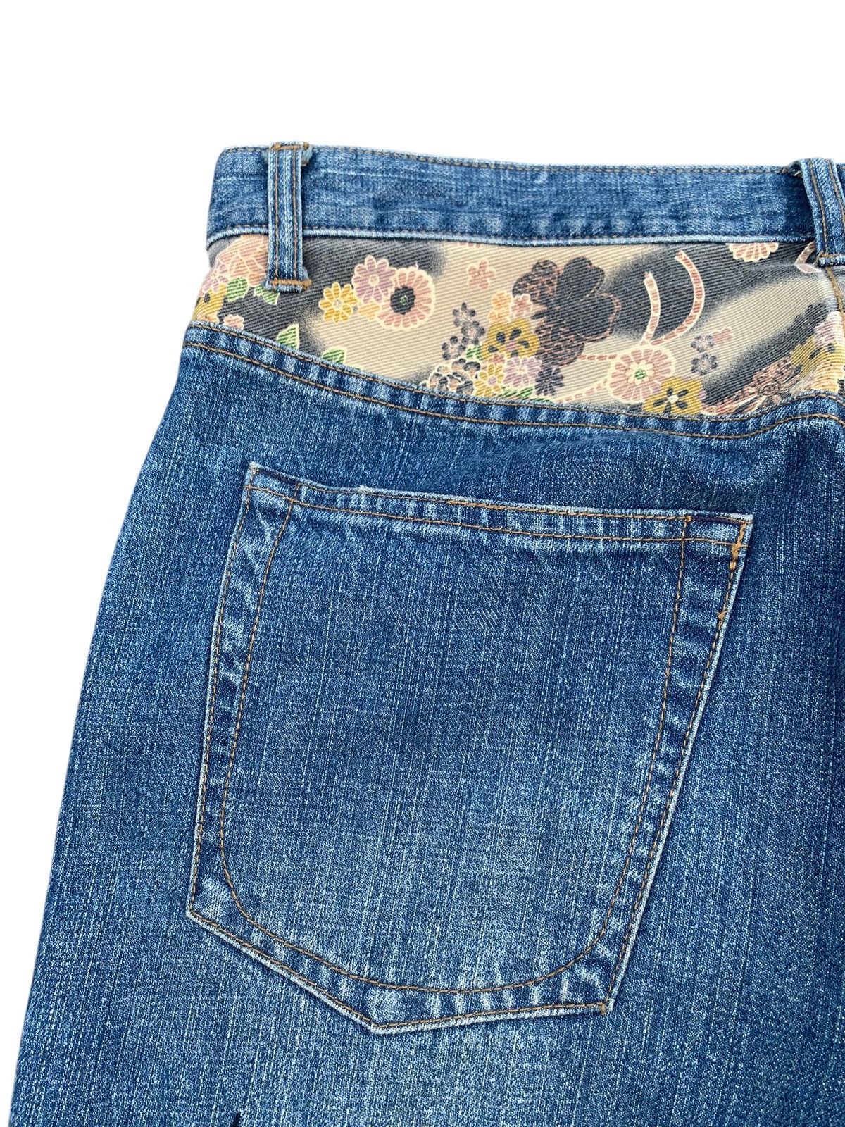 Kapital KARAKURI TAMASHI DRAGON EMBROIDERY JAPANESE SUKAJAN DENIM Size US 34 / EU 50 - 17 Thumbnail