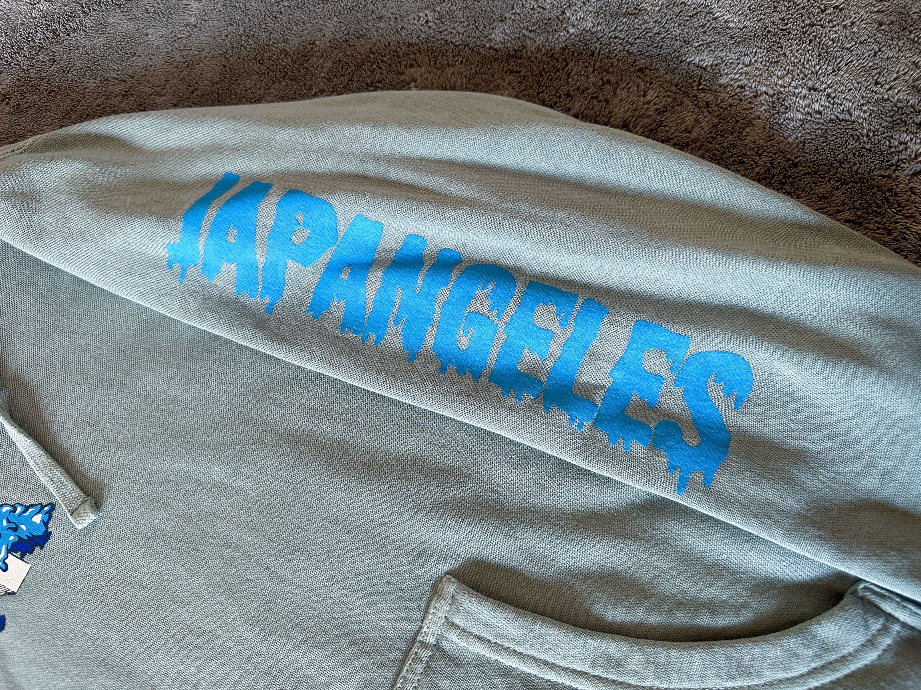Japanese Brand Japangeles Mizu Drip Pigment-Dyed Hoodie - Sage Size US S / EU 44-46 / 1 - 3 Thumbnail
