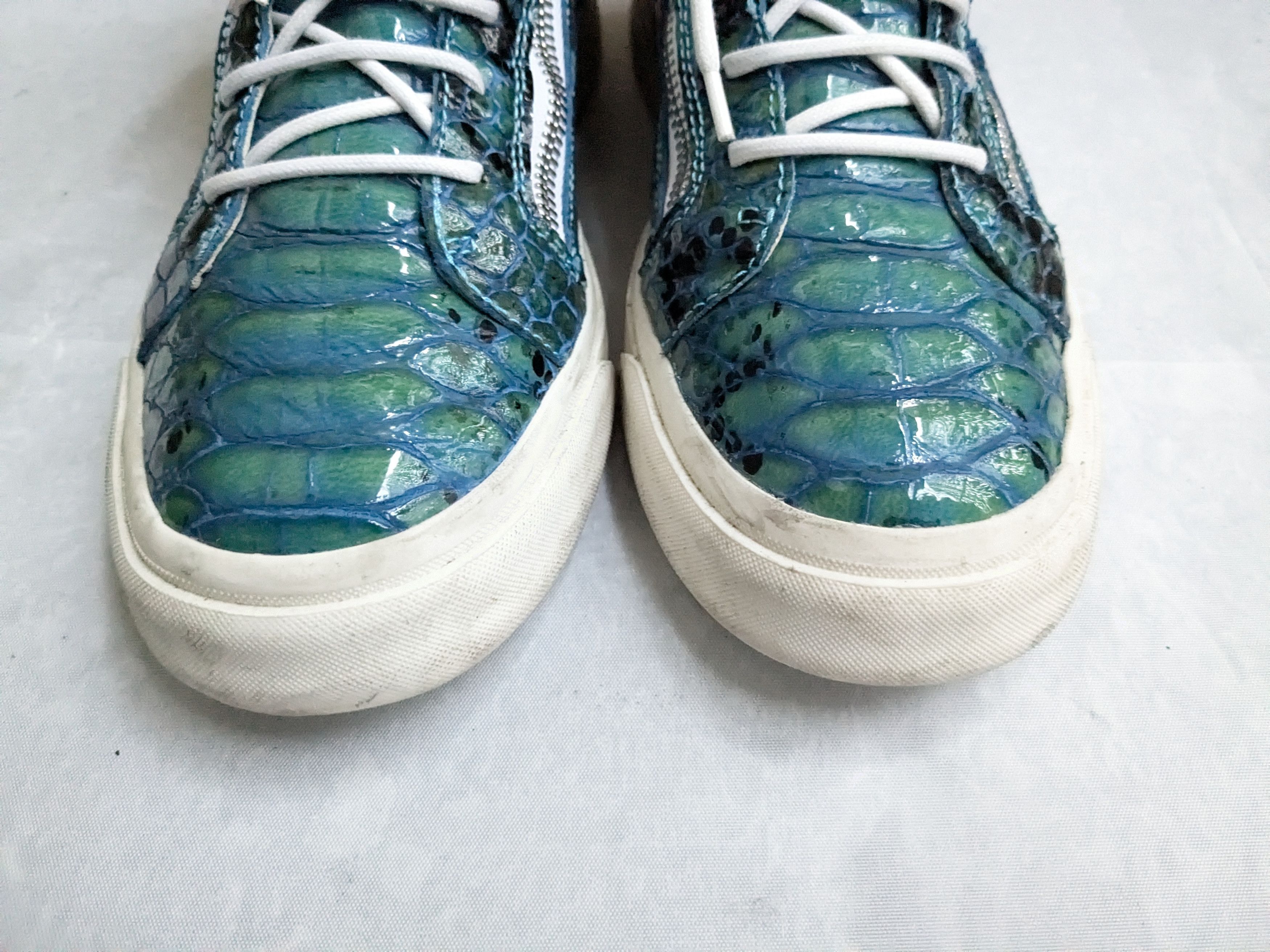 Giuseppe Zanotti Giuseppe Zanotti Sneakers Blue White 10 43 High Tops Snake Size US 10 / EU 43 - 4 Thumbnail
