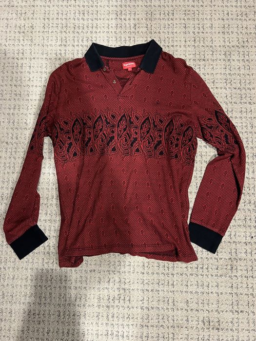 Supreme Paisley LS Polo | Grailed