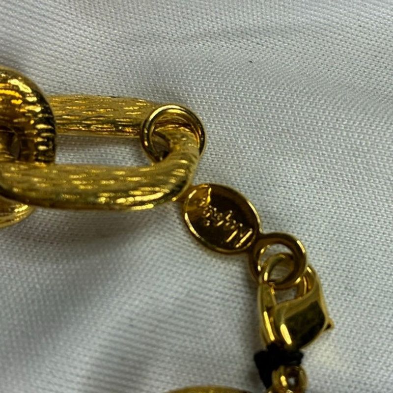 Other Napier Gold Tone Textured Oval Link Bracelet 80s 90s Signed Size ONE SIZE - 2 Thumbnail