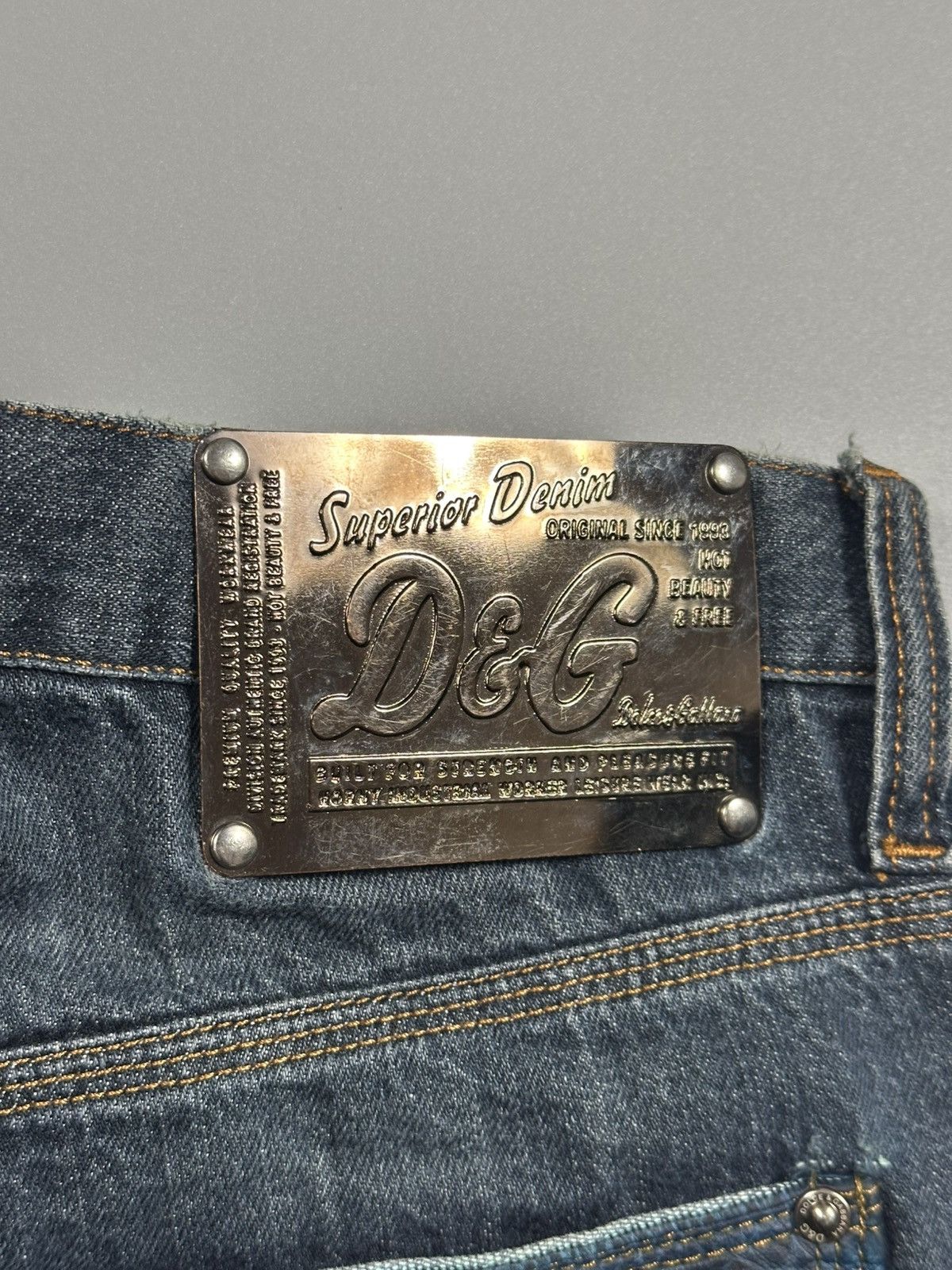 Dolce & Gabbana F/W2004 Dolce & Gabbana Biker Straight Leg Blue Denim Jeans Size US 36 / EU 52 - 9 Thumbnail