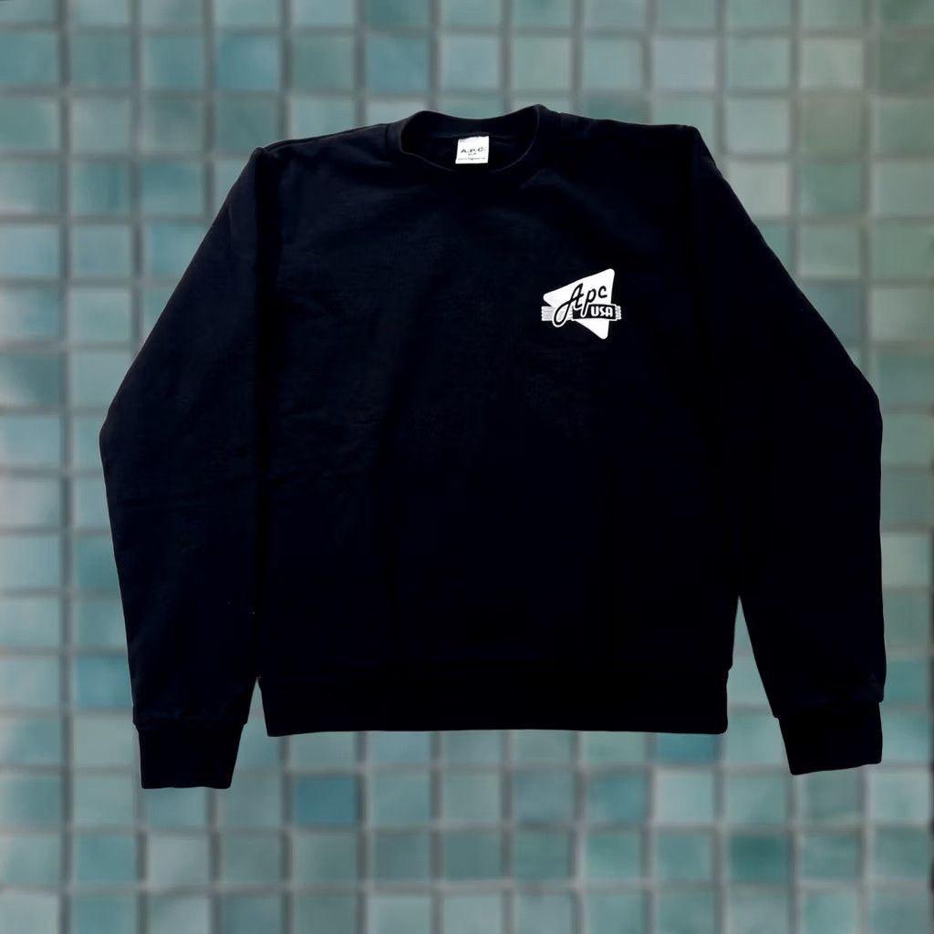 Vintage APC Sweatshirt Mens XS Pullover Crew Neck Logo Black Solid USA Size US XS / EU 42 / 0 - 1 Thumbnail