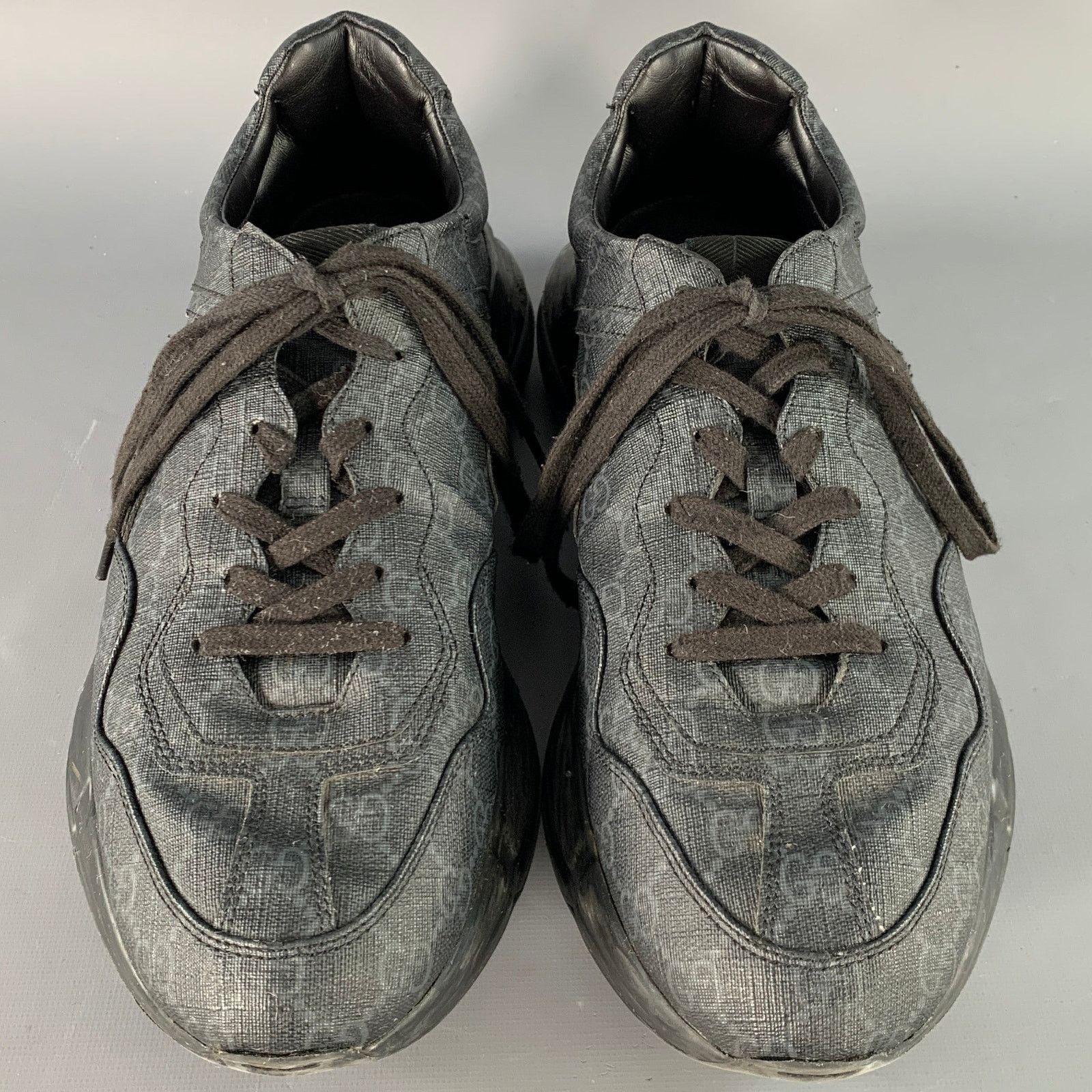 Gucci GUCCI Size 10.5 Guccissima Black Grey Monogram Sneakers Size US 10.5 / EU 43-44 - 4 Thumbnail