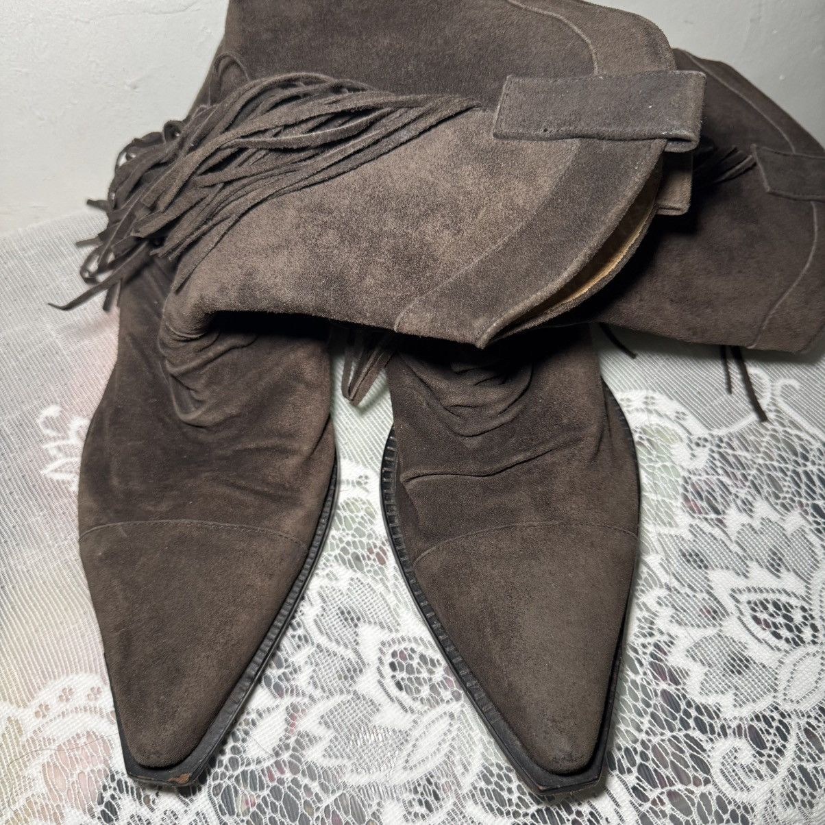 John Galliano Vintage fringe suede boots
