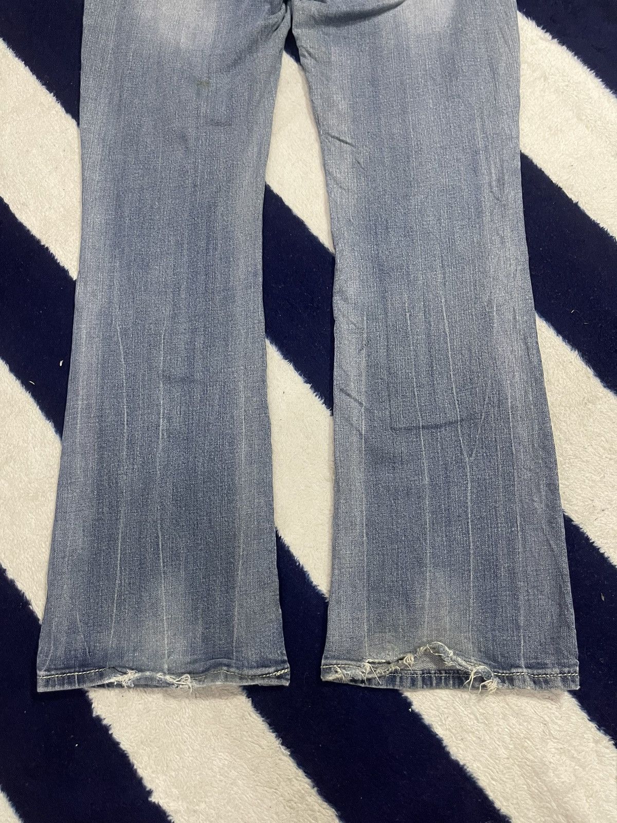 Japanese Brand Ne Rock for Express Distressed Flare Jeans (14) Size 33" - 5 Thumbnail