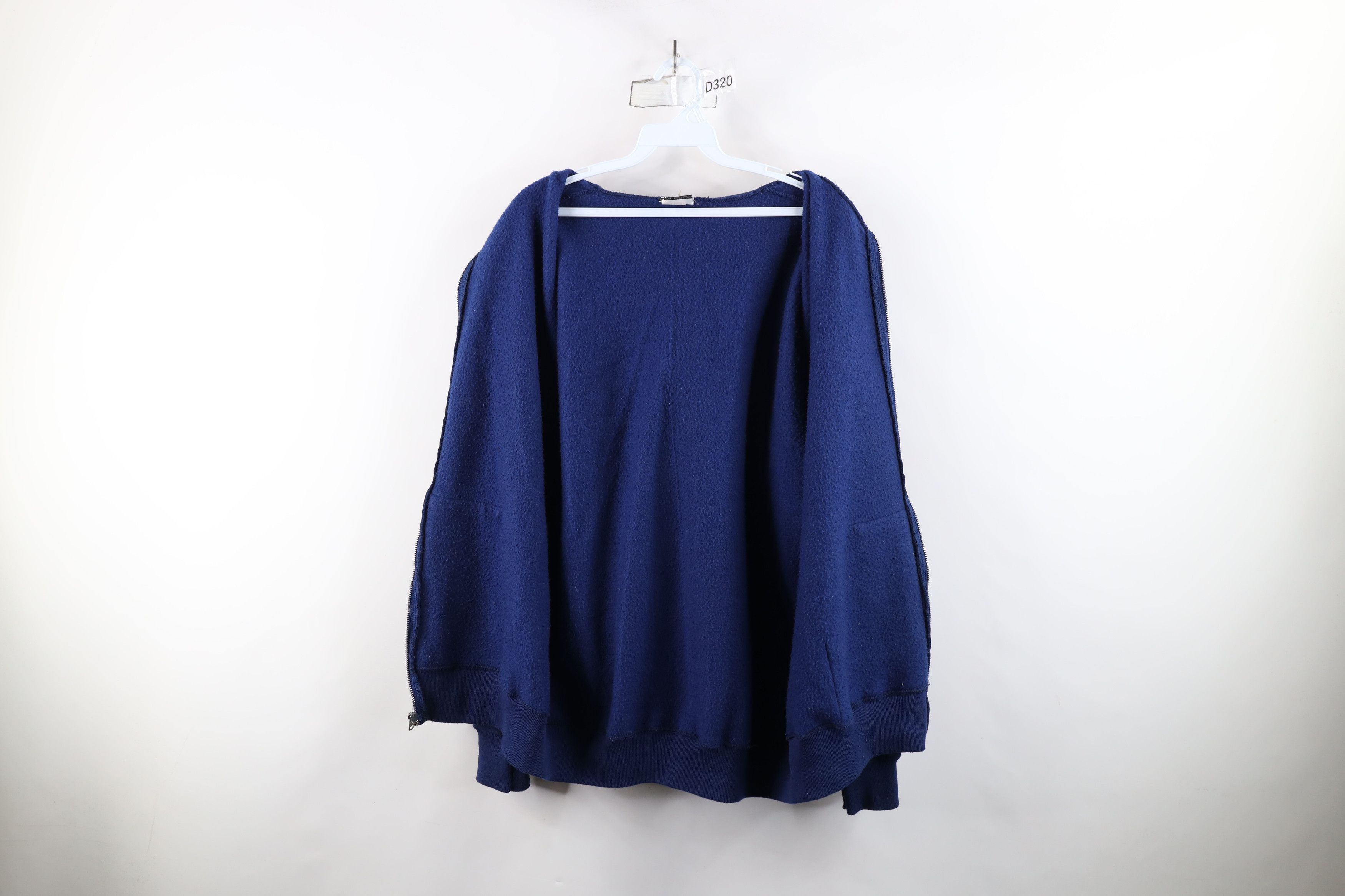 Vintage Vintage 90s Streetwear Heavyweight Full Zip Hoodie Blue USA Size US XL / EU 56 / 4 - 9 Thumbnail