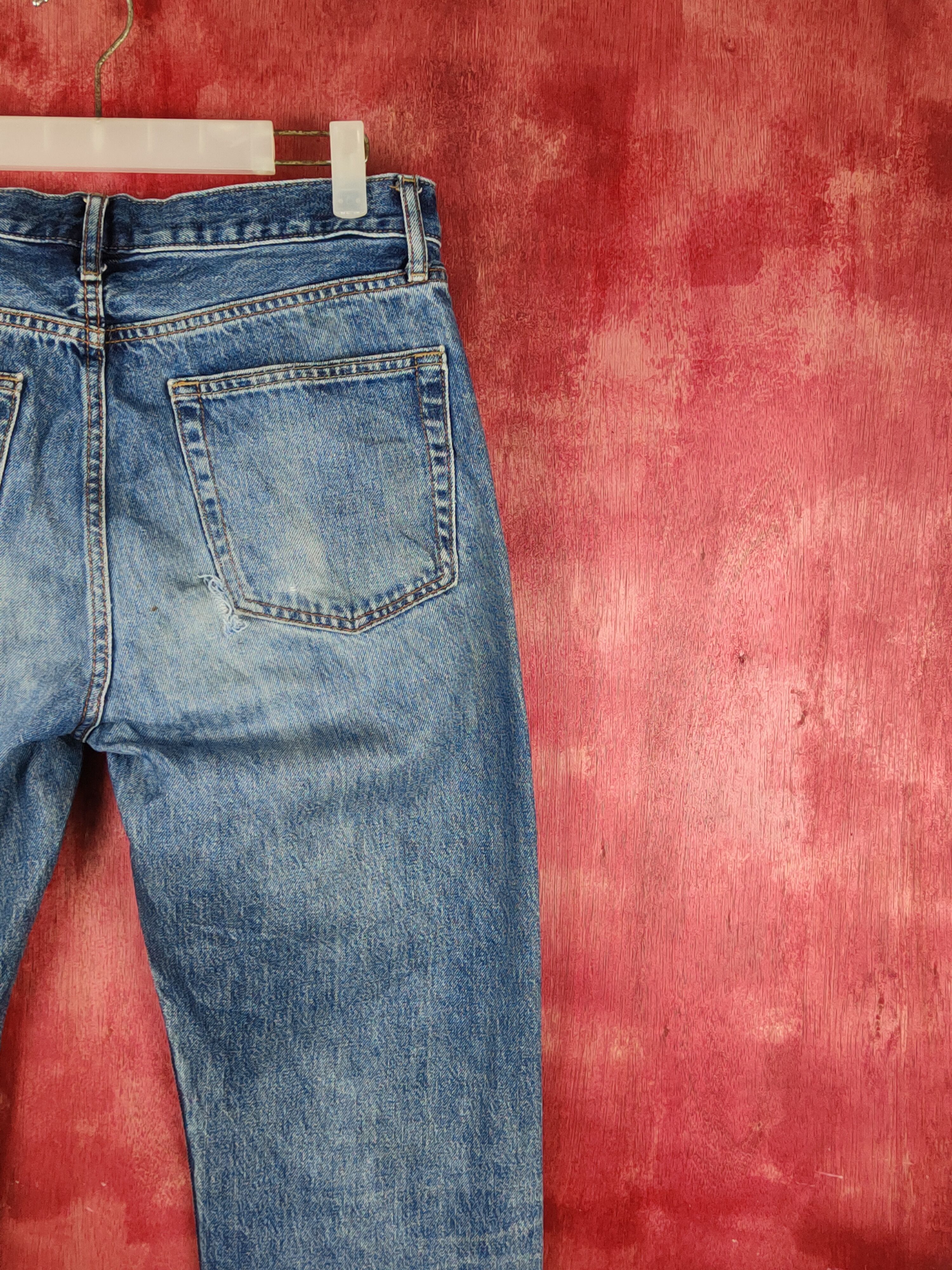 Japanese Brand Uniqlo Blue Faded Distressed Ripped Jeans #S1641 Size US 32 / EU 48 - 11 Thumbnail