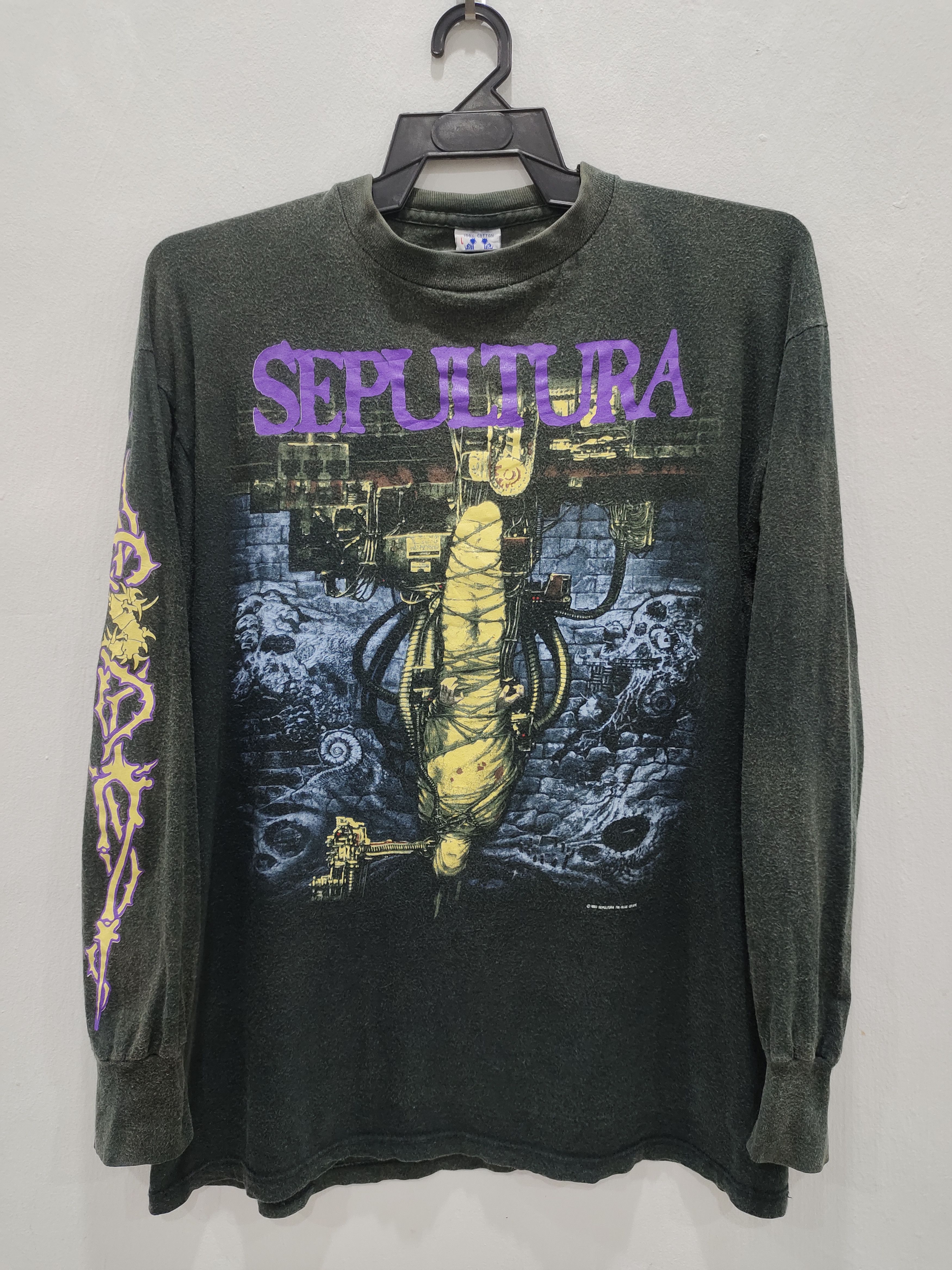 Band Tees Vintage 90s Sepultura Chaos A.D Long Sleeve Tees Size US L / EU 52-54 / 3 - 1 Thumbnail