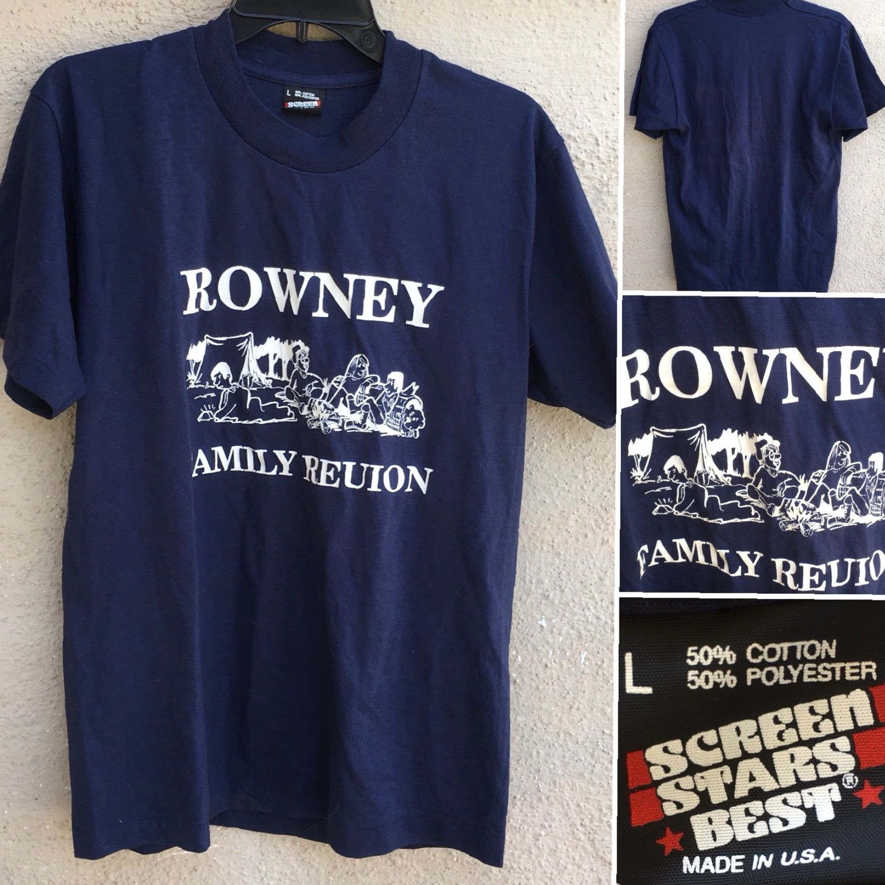 Vintage VINTAGE Screen Stars T Shirt Graphic Tee Blues 80s 90s Size L Men Short Sleeve Cotton Blend Logo Screen Stars Family Reunion Size US L / EU 52-54 / 3 - 2 Thumbnail