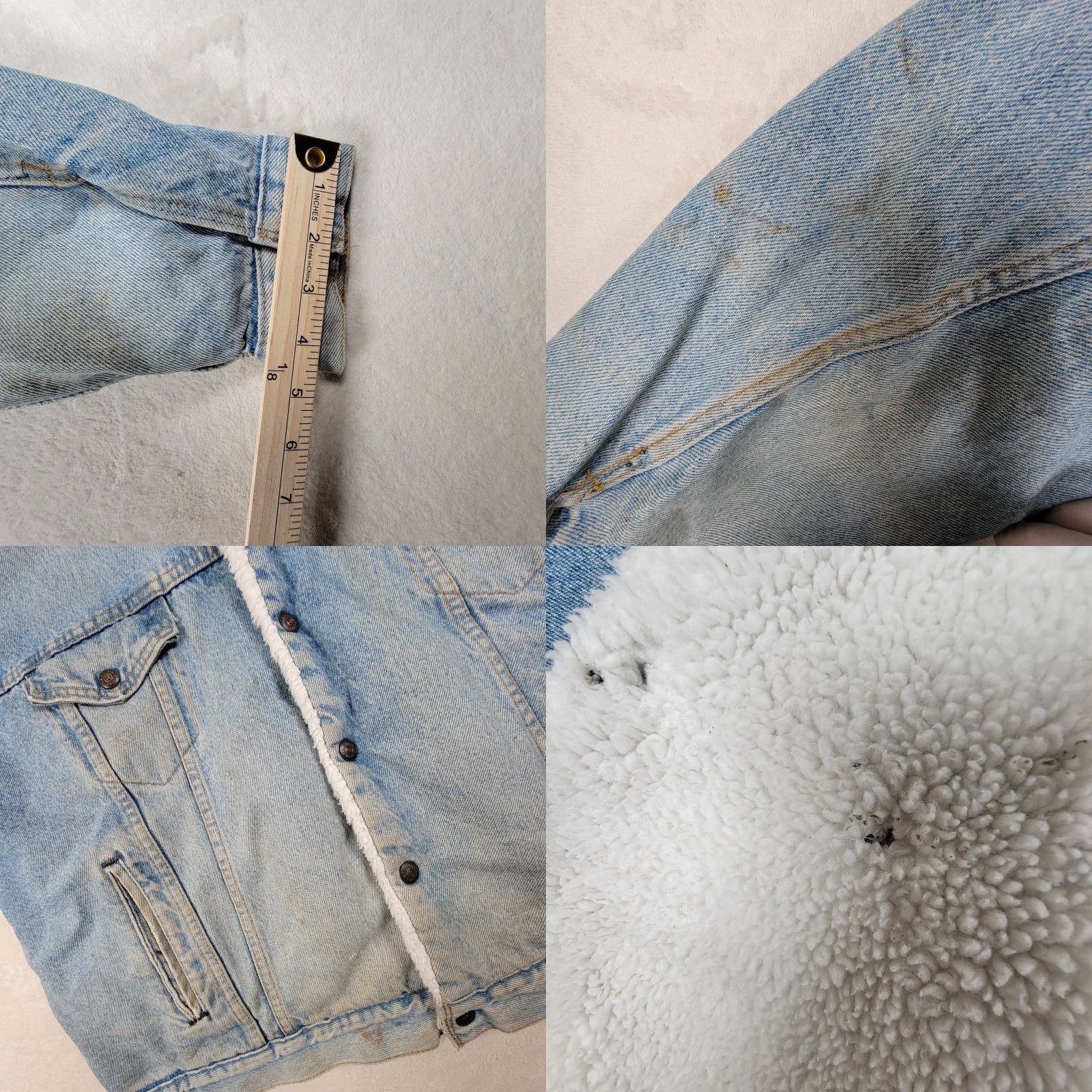 Levi's VINTAGE Levi's 527 Jacket Men XL Denim Blue Sherpa Lined USA 80s Bomber Jacket Mid-Length Regular Fit Size US XL / EU 56 / 4 - 9 Thumbnail