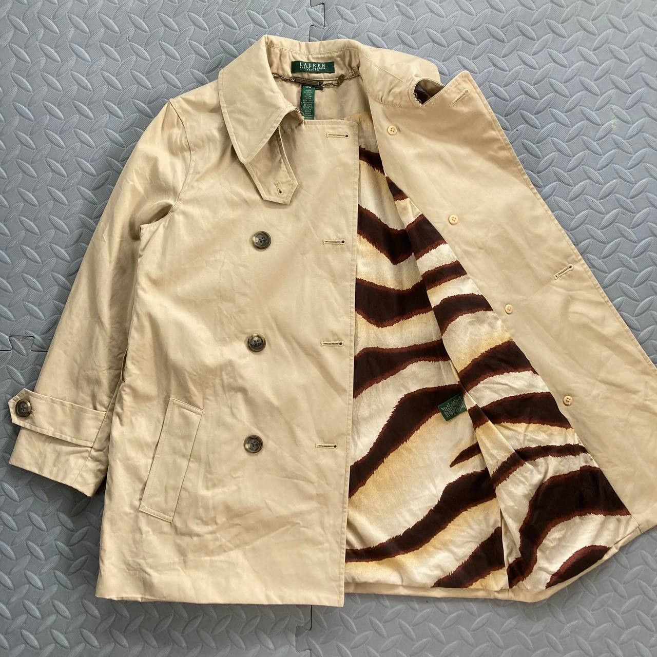 Lauren Ralph Lauren Double-Breasted Short Trench Coat Size S / US 4 / IT 40 - 3 Thumbnail